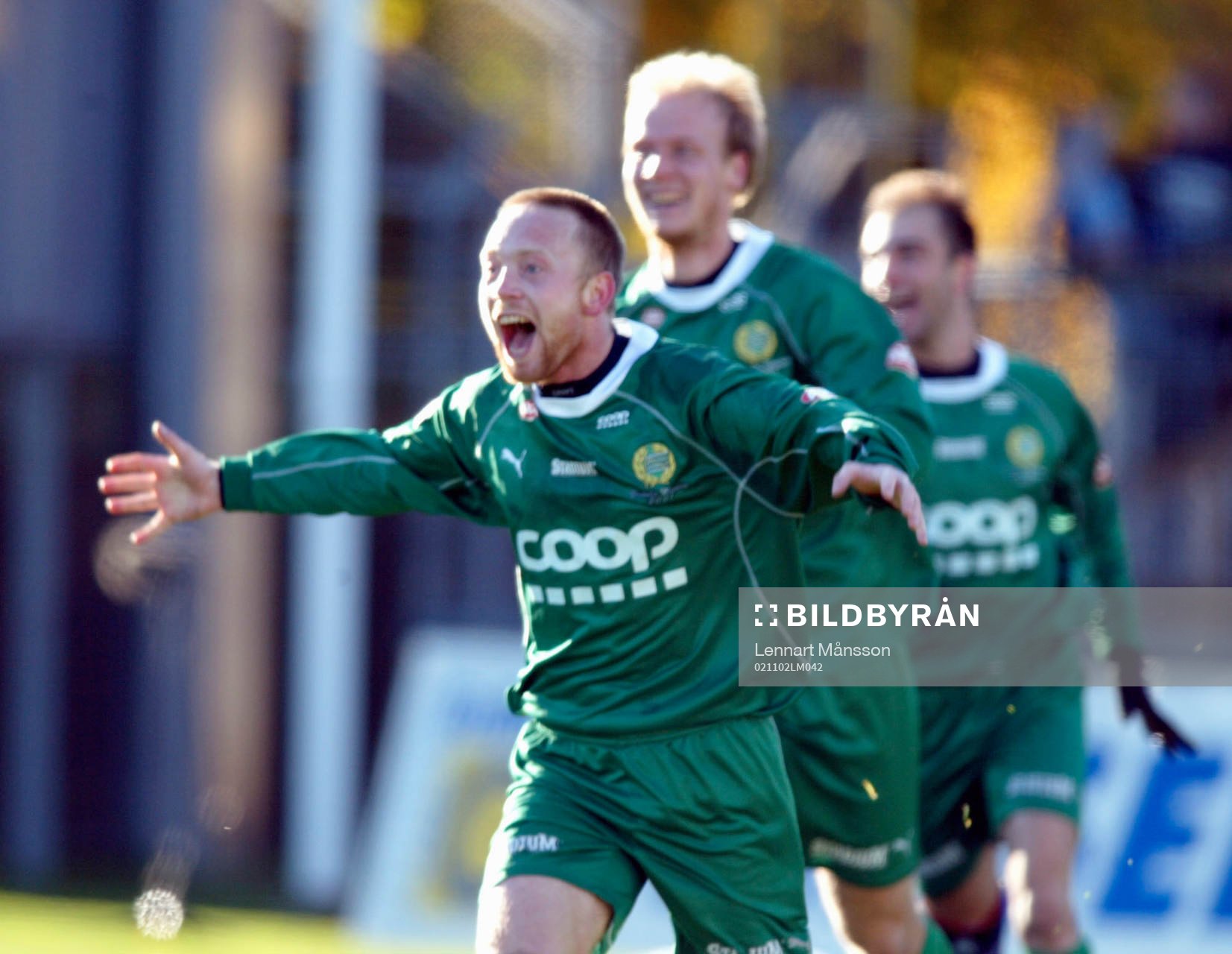  Fredrik Winsnes, Hammarby jublar, jubel, efter sitt 0-2 mål