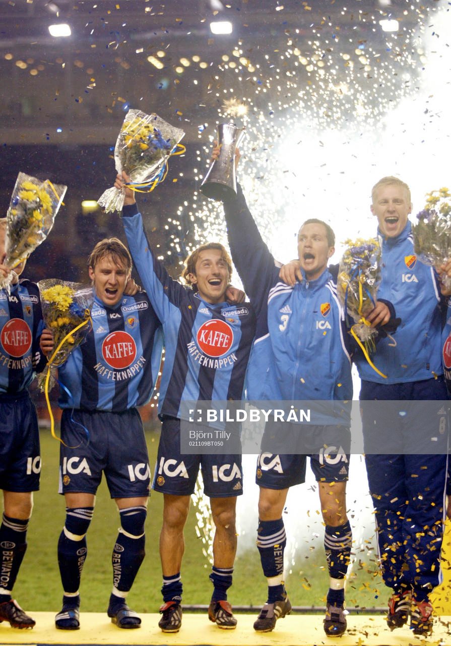 Djurgården svenska cupmästare. Louay Chanko mfl jublande