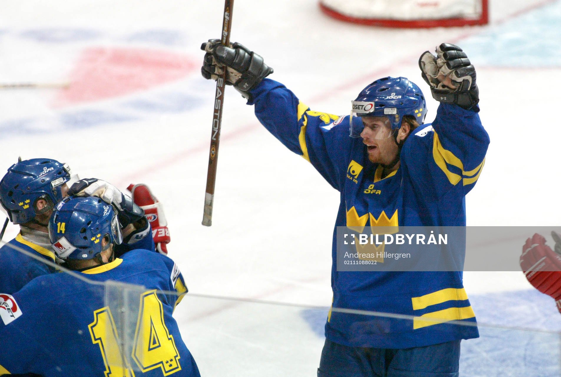 Jubel, Sverige, målskytt Niklas Nordgren, Jonas Rönnqvist