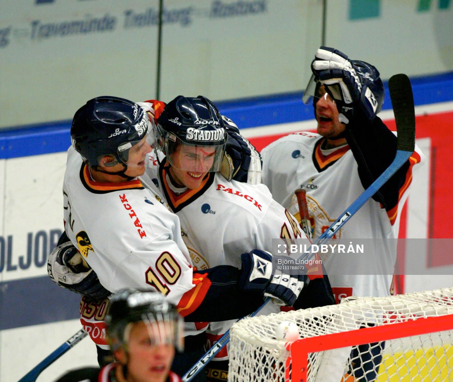Djurgårds-jubel: Joakim Eriksson, Daniel Rudslätt och
