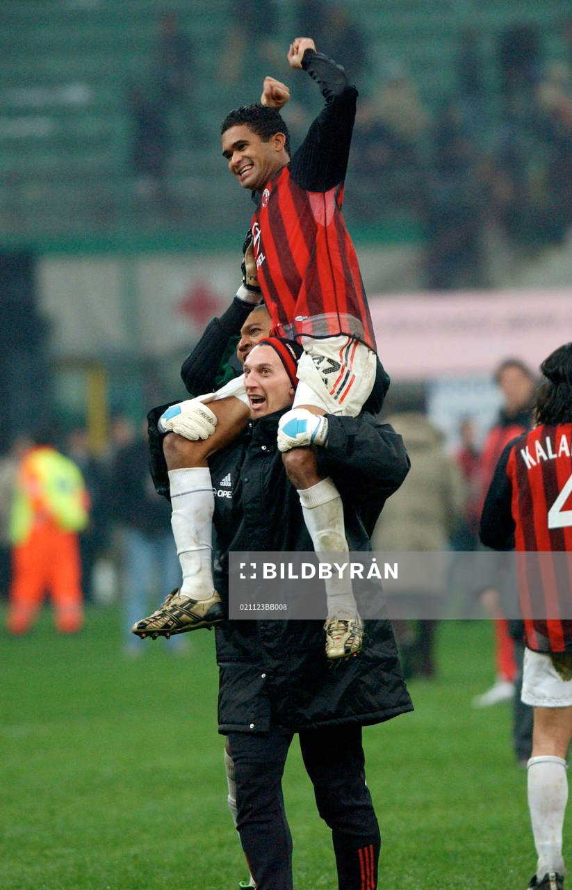  Serginho och Abbiati, Milan, jublar.