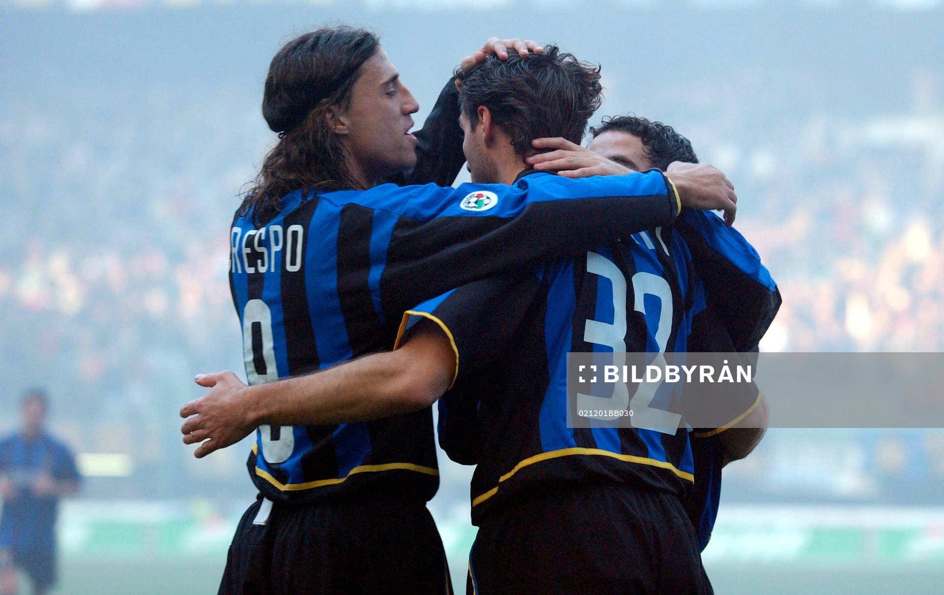 Hernan Crespo och Christian Vieri, Inter, jubel
