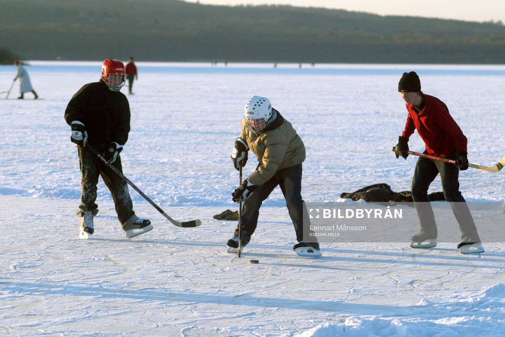 Finjasjön, vinter, aktiviteter, is, ishockey