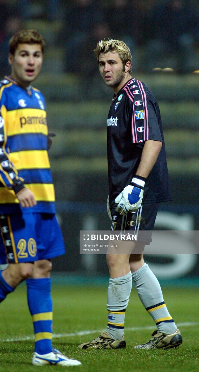  Sebastien Frey, målvakt och Adrian Mutu, Parma.