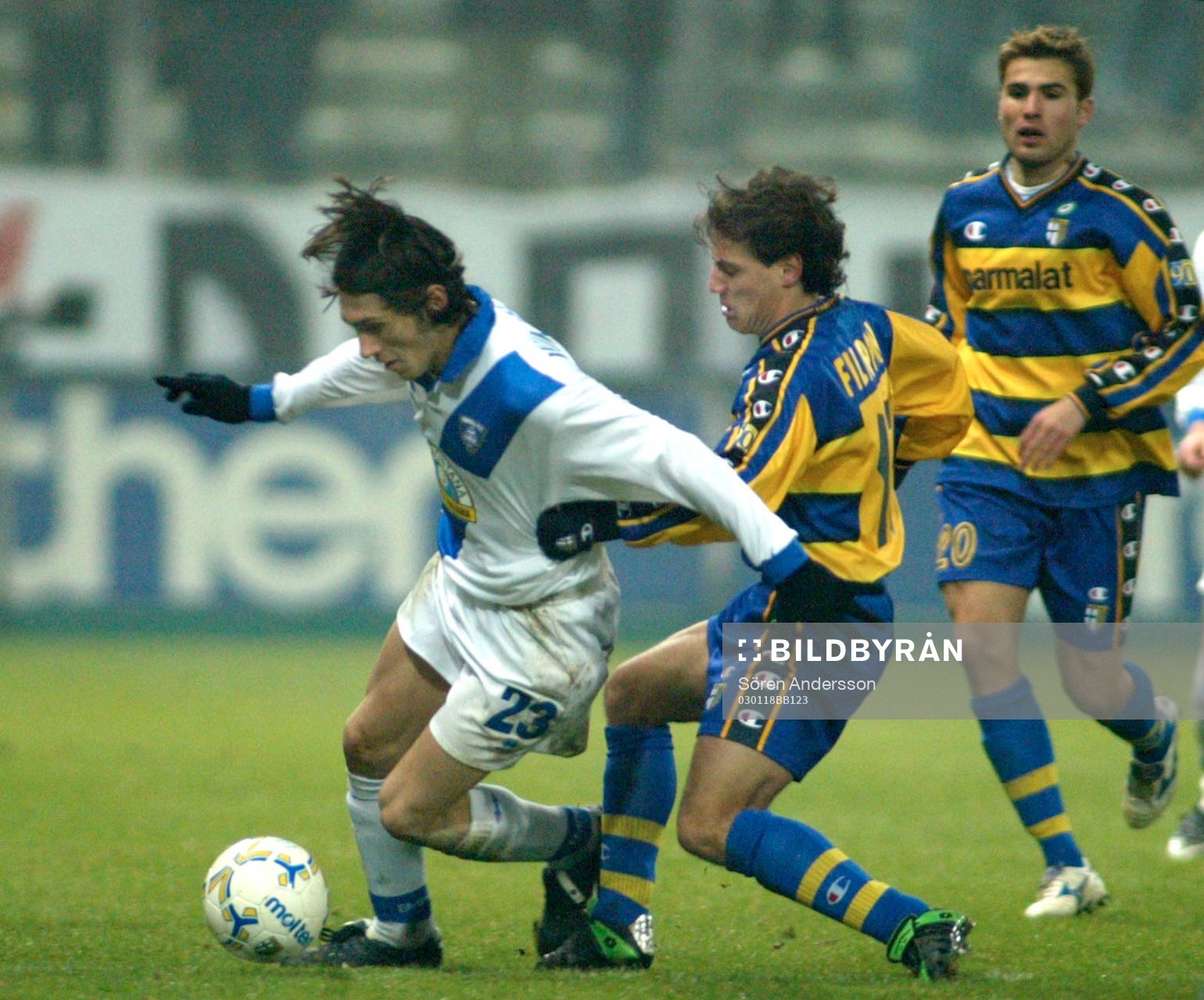  Ighli Vannucchi, Empoli och Emanuele Filippini och Adrian Mutu, Parma.