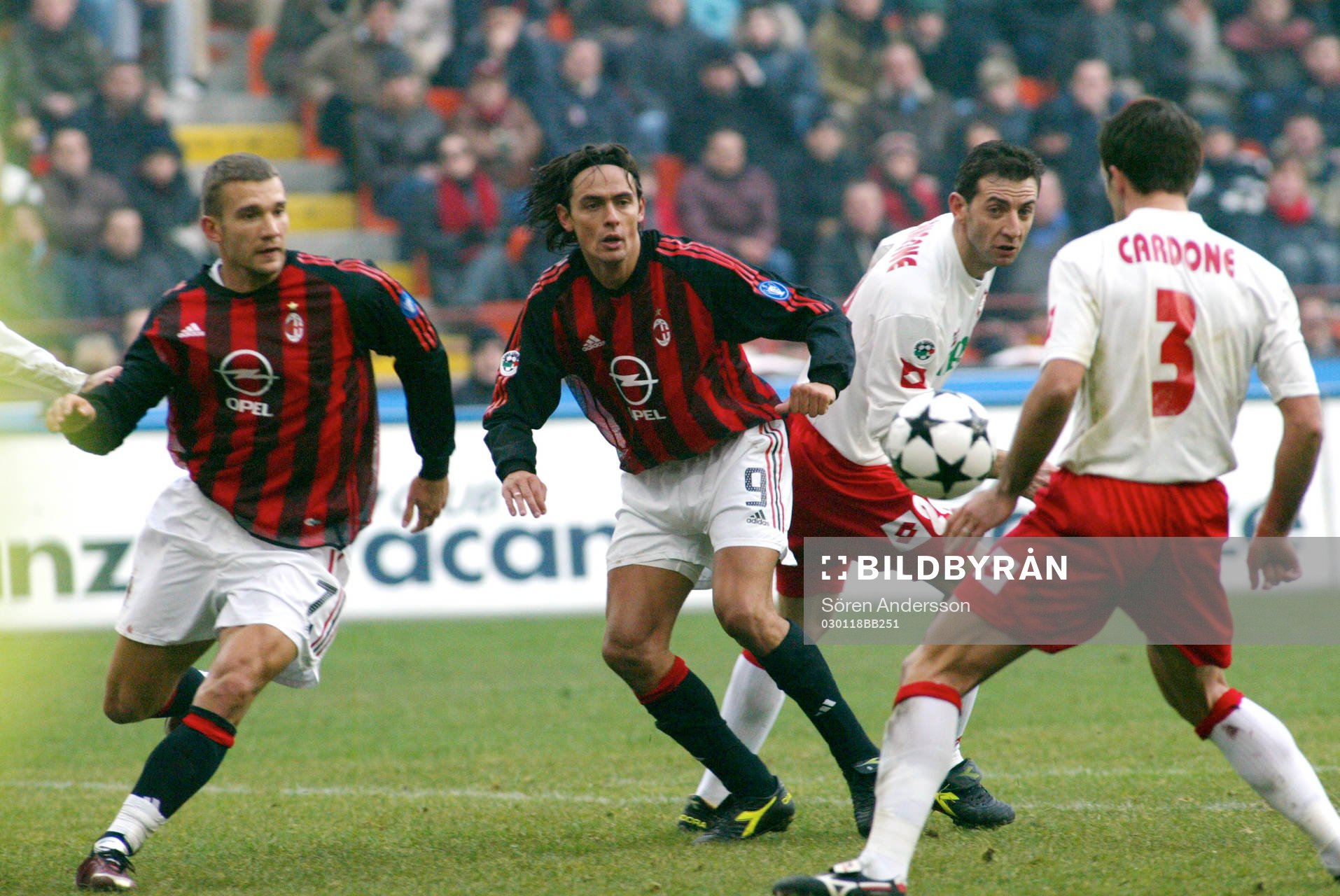  Andriy Shevchenko och Filippo Inzaghi, Milan och Amedeo Mangone och Giuseppe Cardone,  Piacenza.