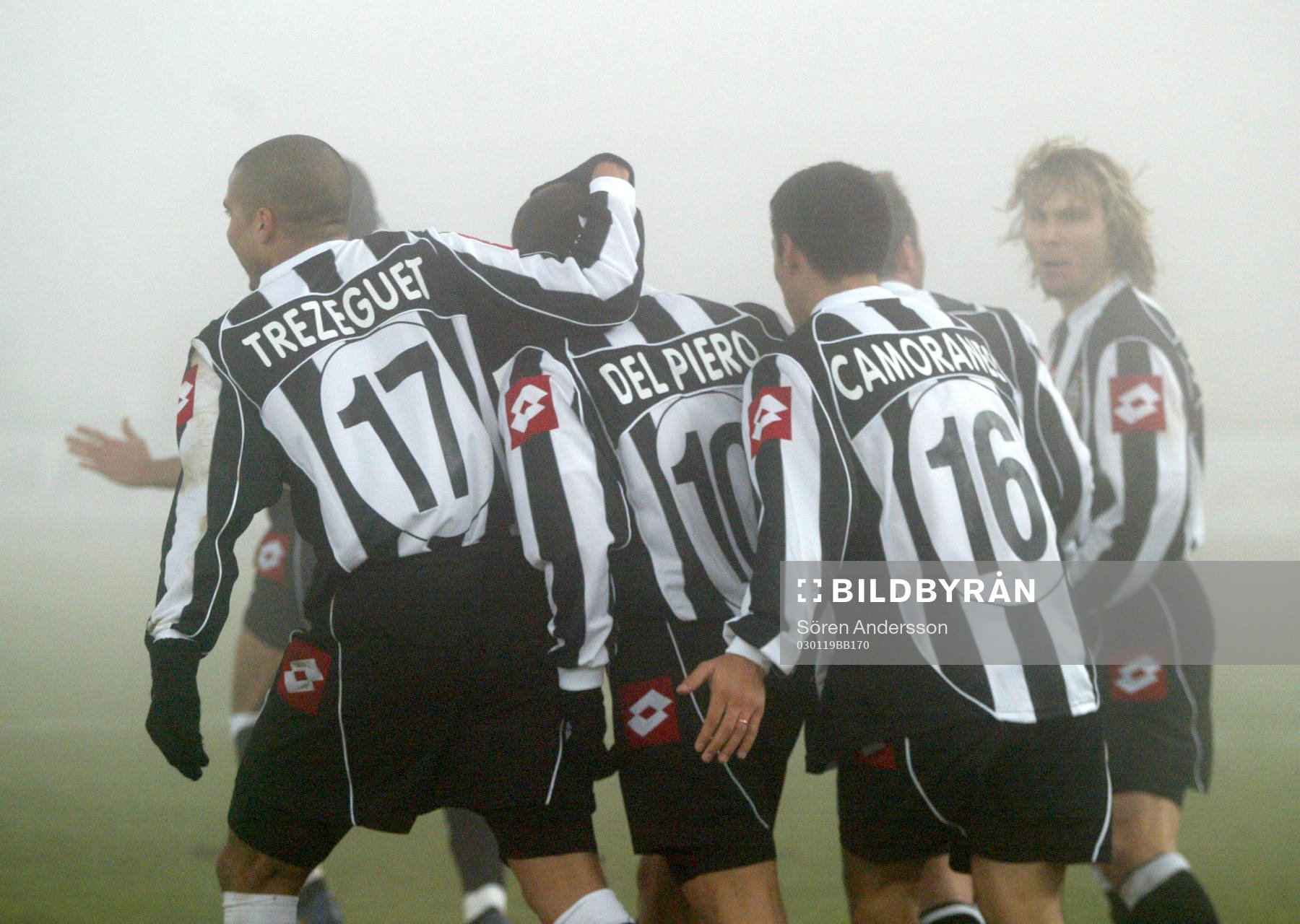 Trezeguet, Del Piero och Camoranesi, Jubel, Juventus