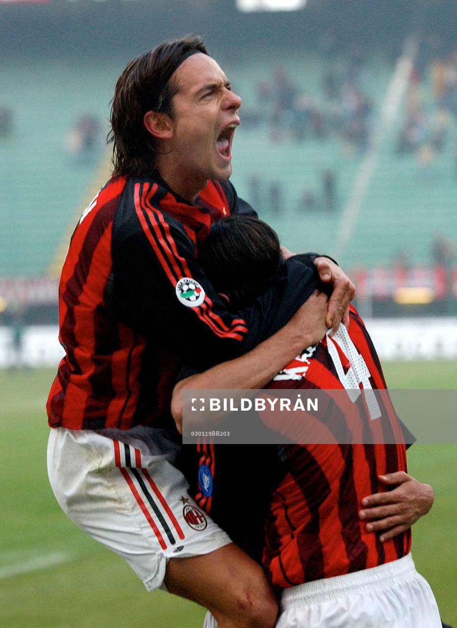 Filippo Inzaghi, Milan, jubel