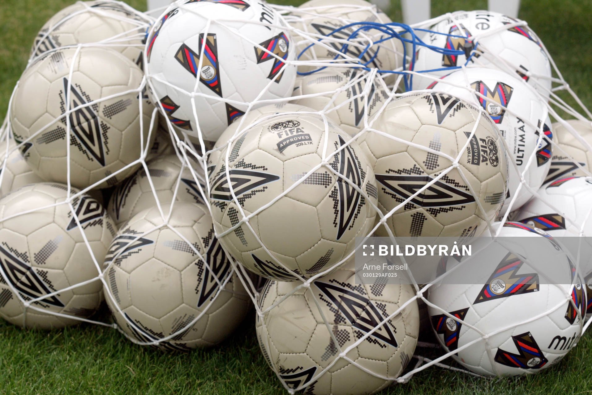 Fotboll, boll, bollar, nät