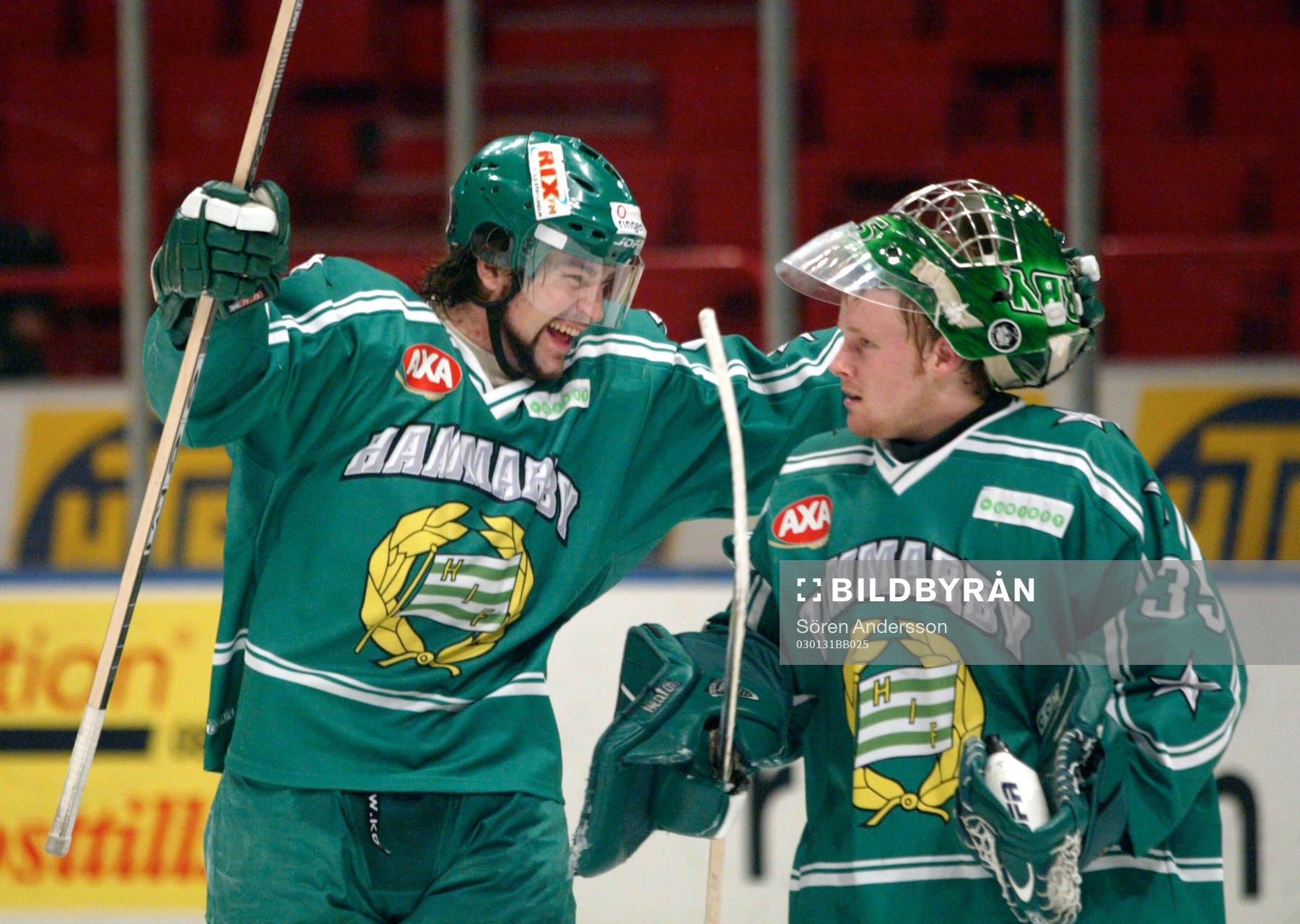 Elias Abrahamsson och Carl-Johan Klint, målvakt, Hammarby,