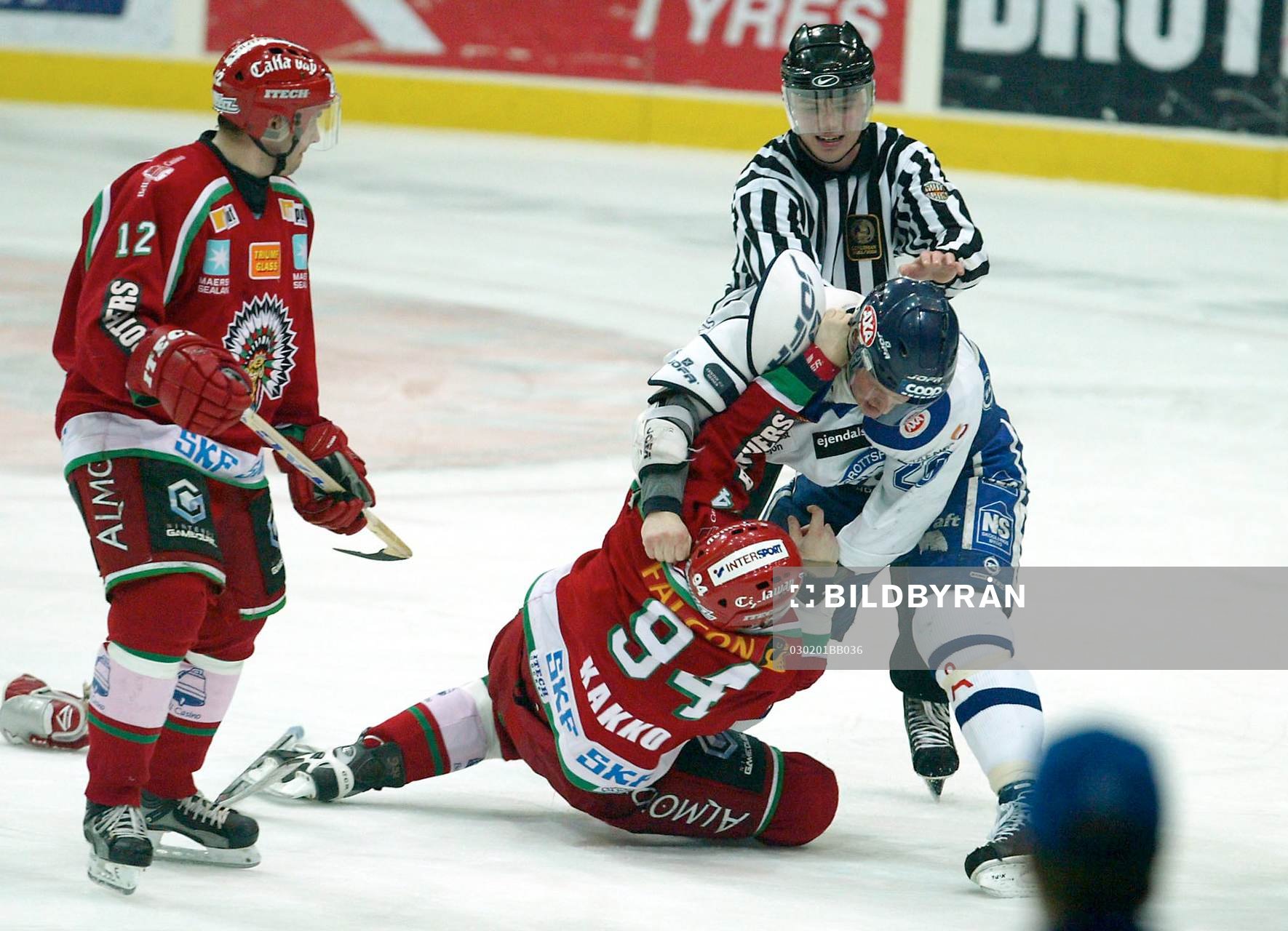 Slagsmål mellan erik Kakko, Frölunda och Christer Olsson,