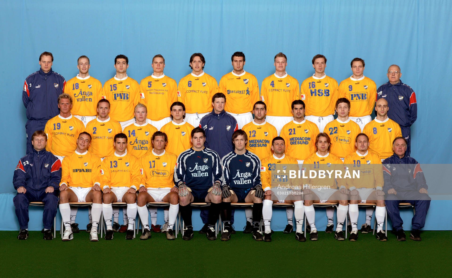 Bakre raden fr v; Freddie Roth, Marcus Nilsson, Gergin