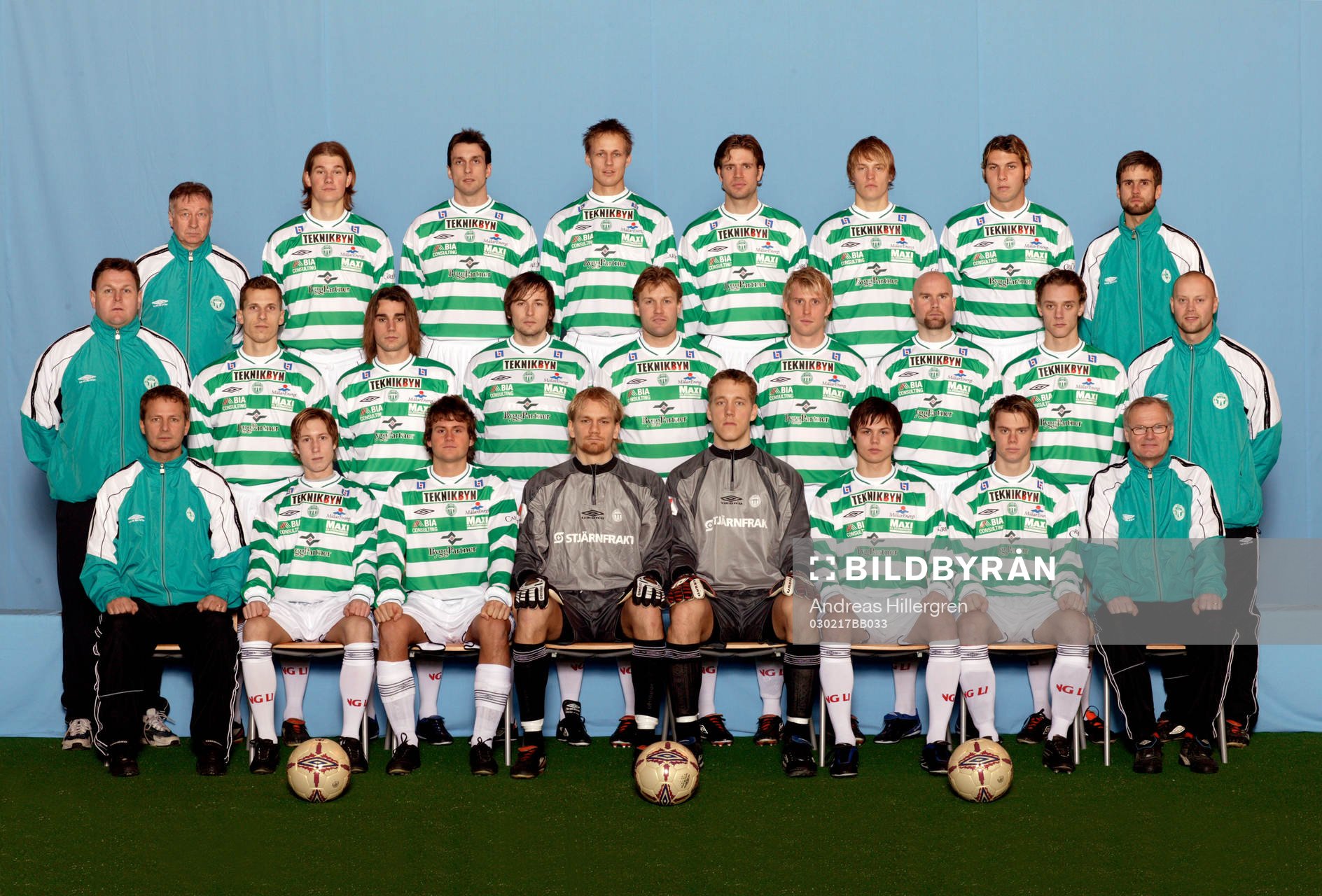 Bakre raden fr v; Ulf Wallert, lagledare, Sebastian