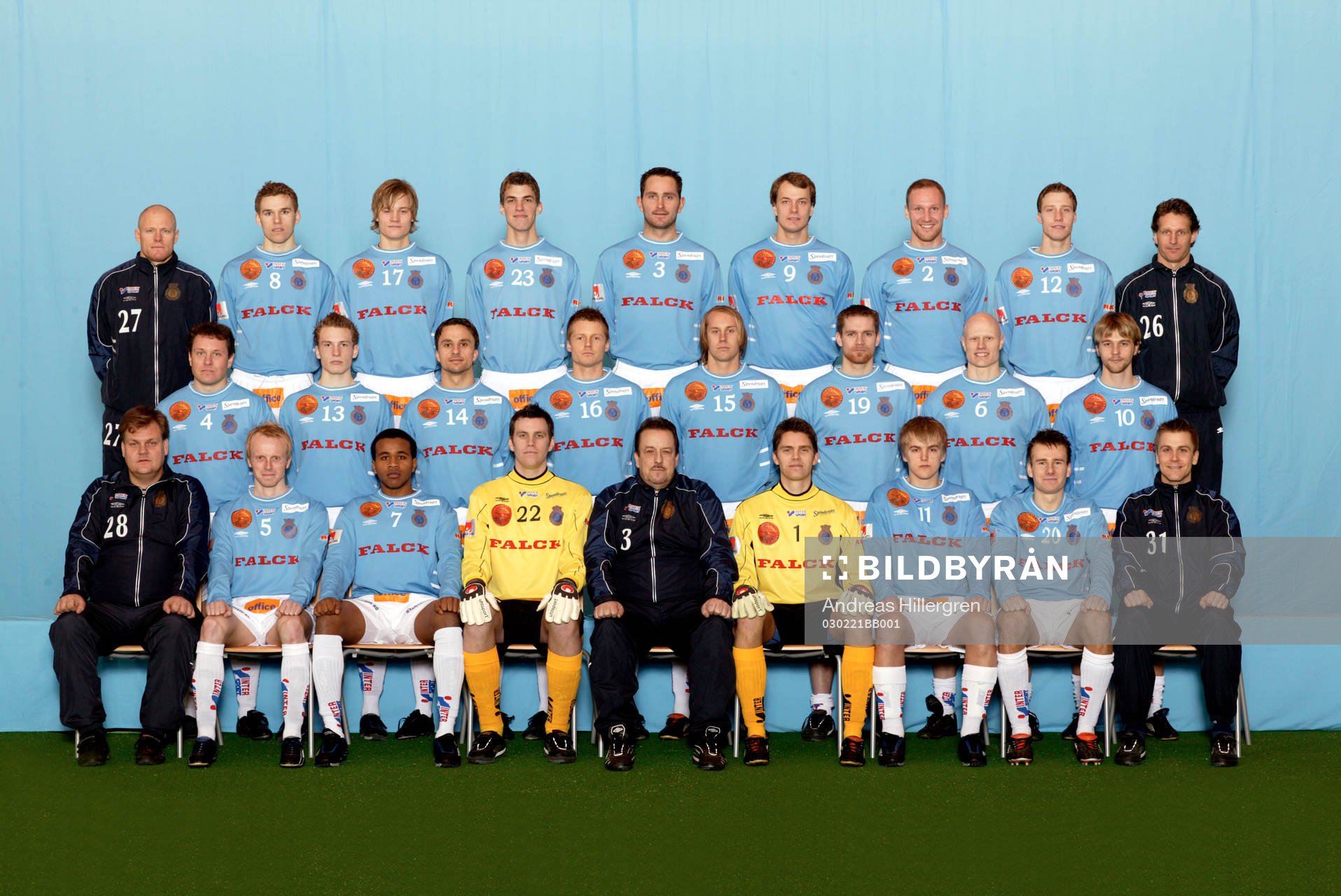 Bakre raden fr v; Joacim Carlsson, ass. tränare, Johannes