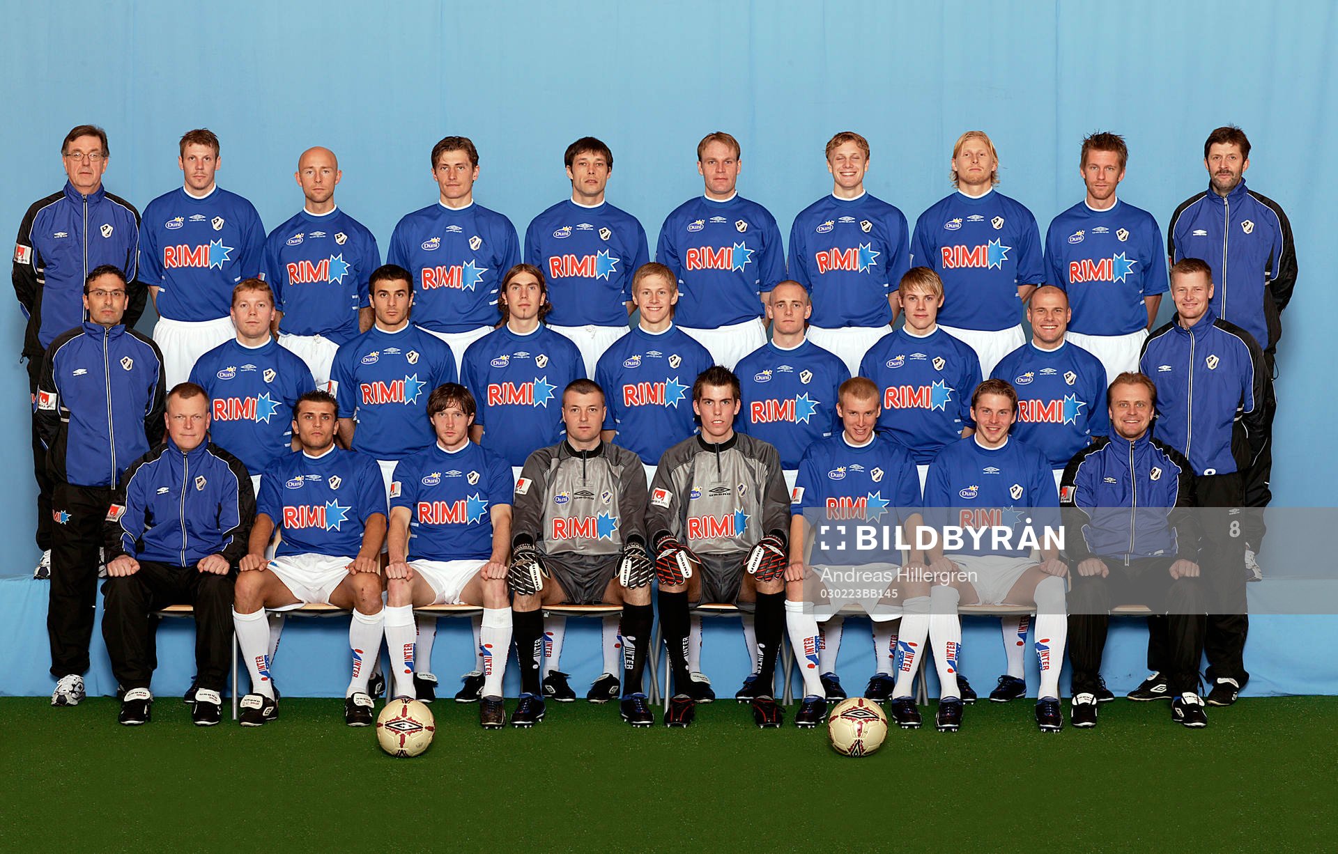  Bakre raden fr v; Kjell Söderberg, lagledare, Joel Borgstrand, Mattias Thylander, Tomas Zvirgzdanskas, Igor Sypnievski, Torbjörn Arvidsson, Daniel Karlsson, Per Johansson, Tommy Jönsson, Hans Bartholdsson, massör.