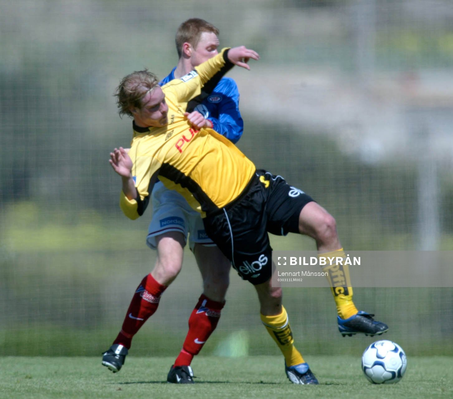 Fotboll, Träningsmatch, Elfsborg - Vålerengen: Fredrik Stenman, Elfsborg i en duell