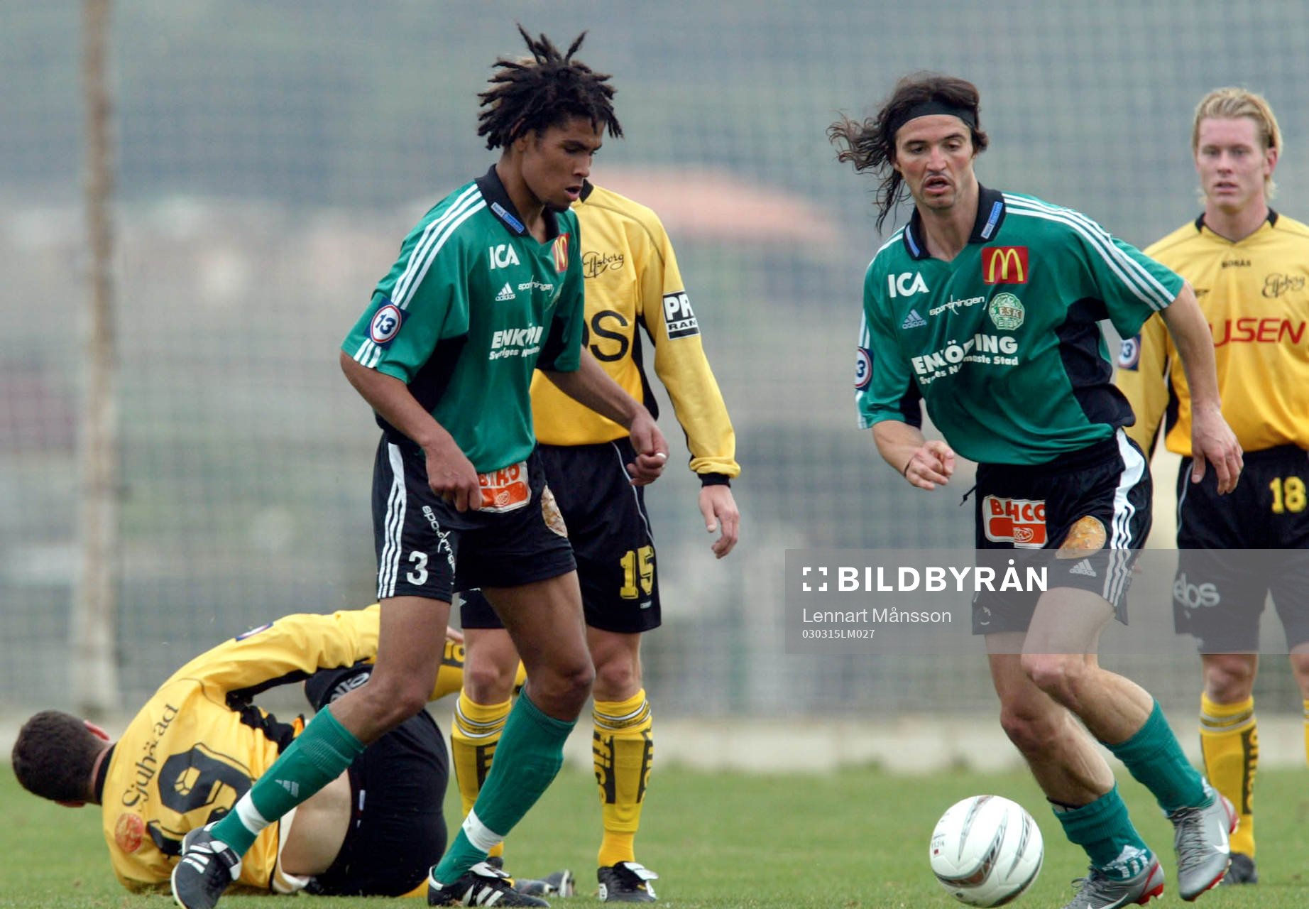 Enköpings mittbackar Marco Da Silva och Baskim Sopi fick