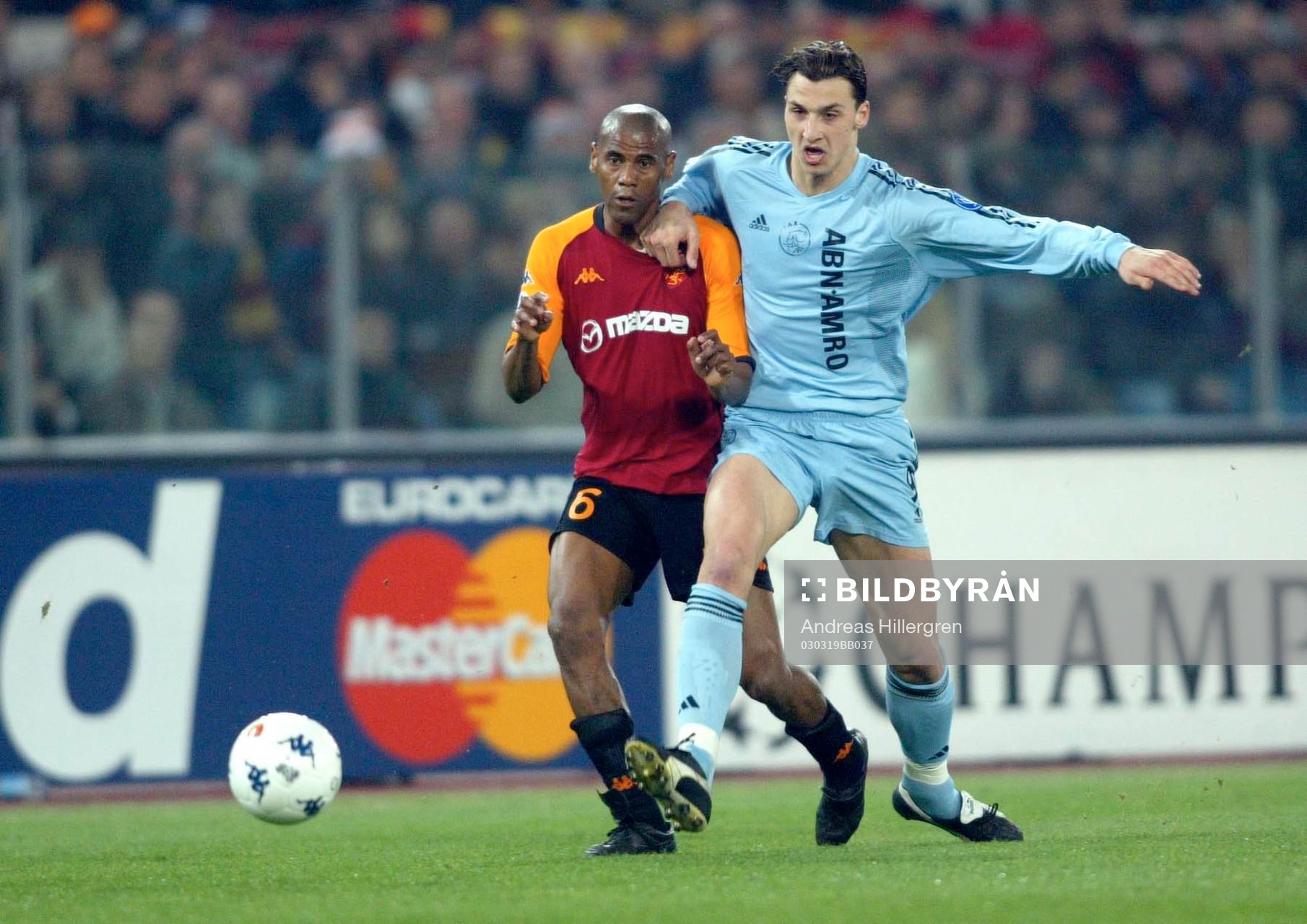  Roma - Ajax, Zlatan Ibrahimovic, Ajax och Dos Santos Aldair, roma.