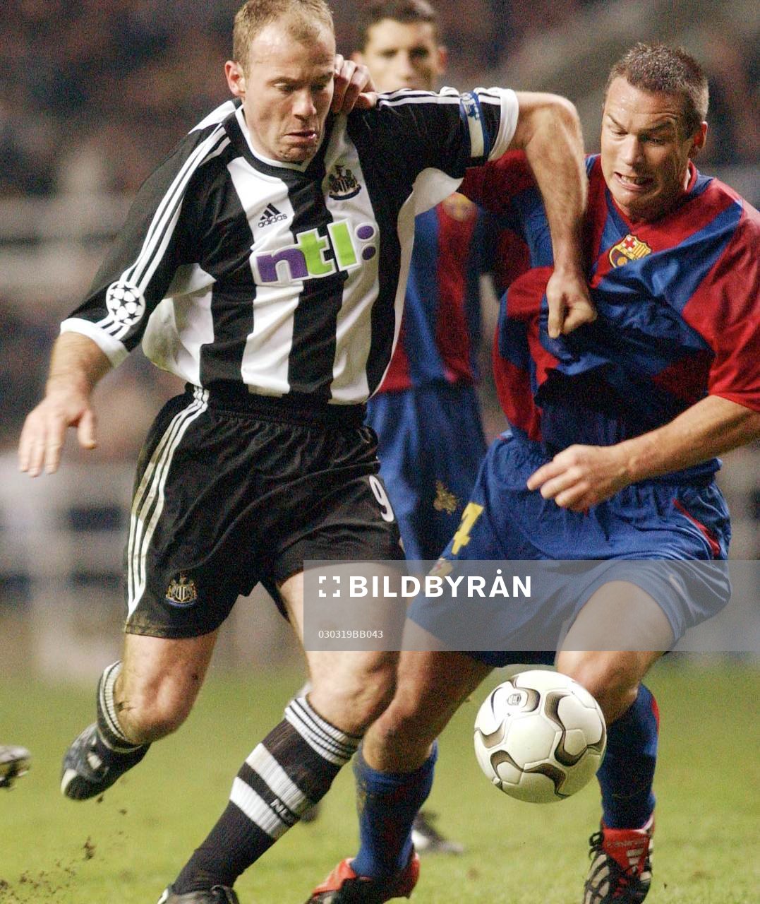 Alan Shearer, Newcastle och  Barcelonas Patrick Andersson