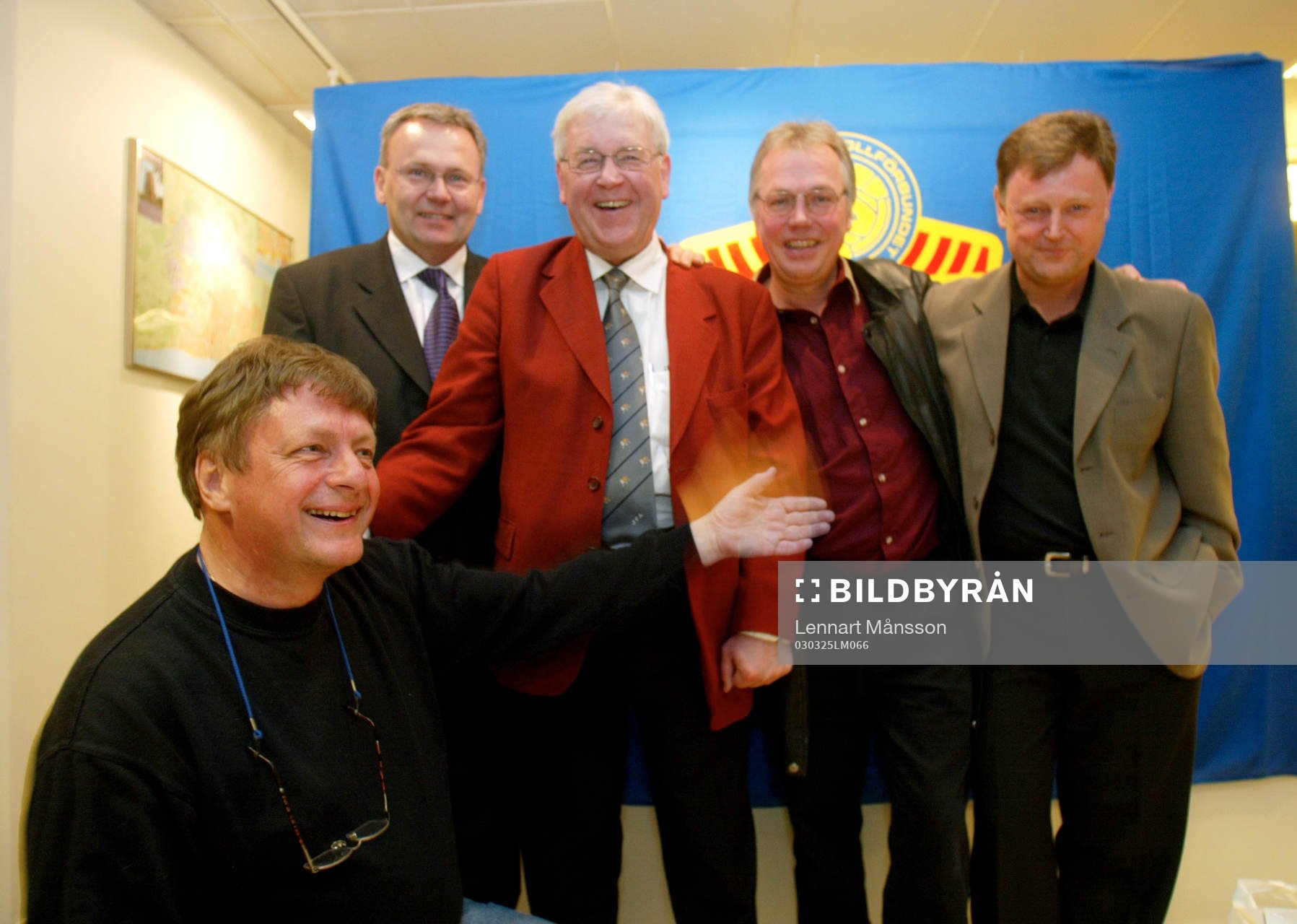   Aftonbladet-gäng, Lars Sandlin med sina gamla arbetskompisar, fr.v. Jonas Nystedt, Ken Olovsson, Larne Wallisson och Stefan Thylin.