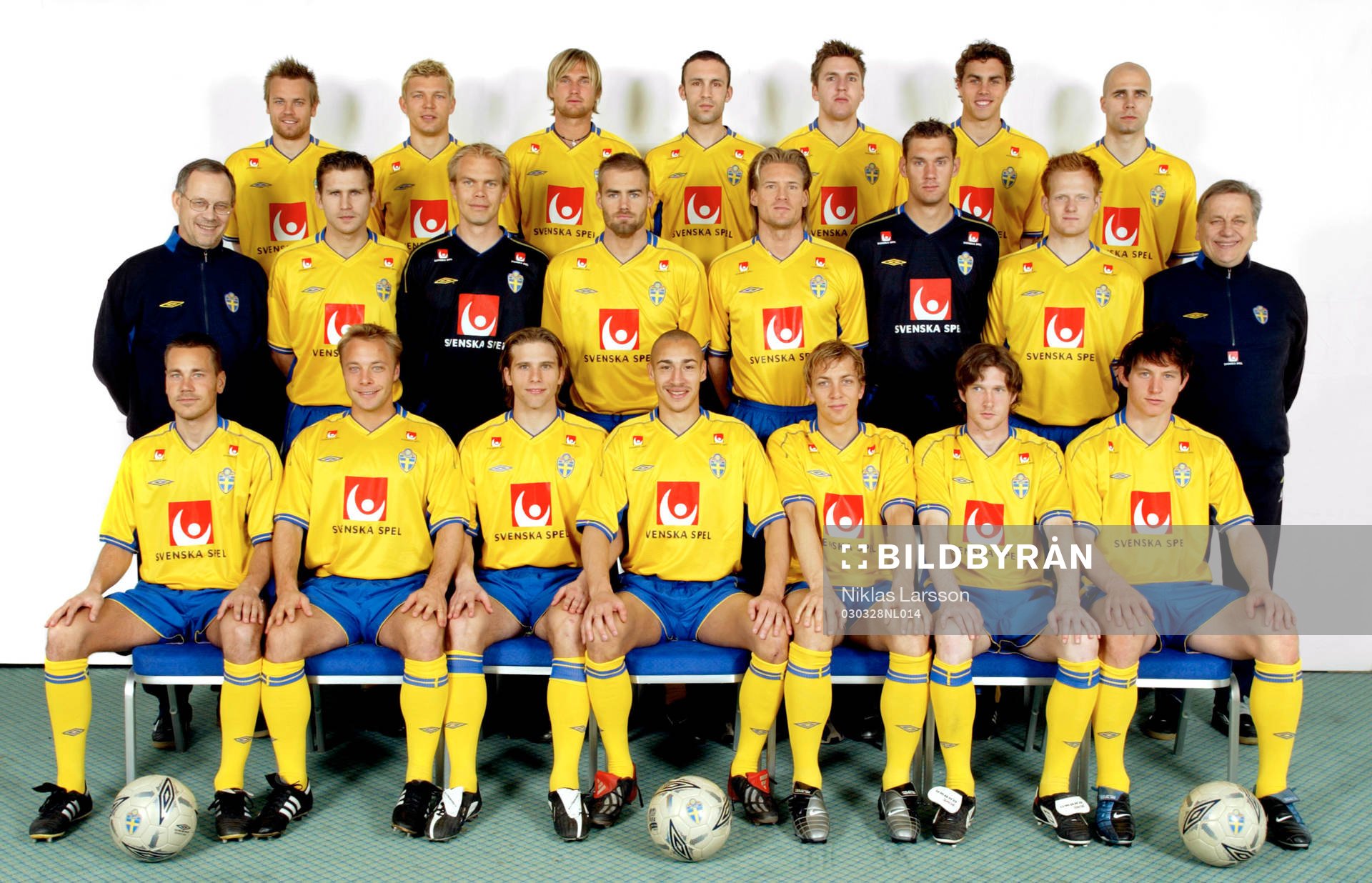 Överst Fr. v:  Mattias Jonson, Marcus Allbäck, Andreas