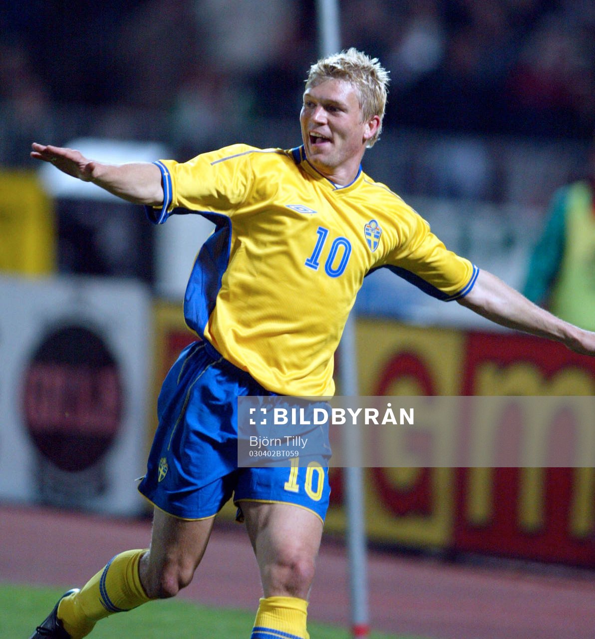 Marcus Allbäck, jubel, efter sitt andra mål.