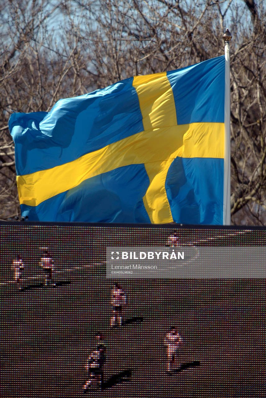 Flagga, Sverige, storbildstv, tv