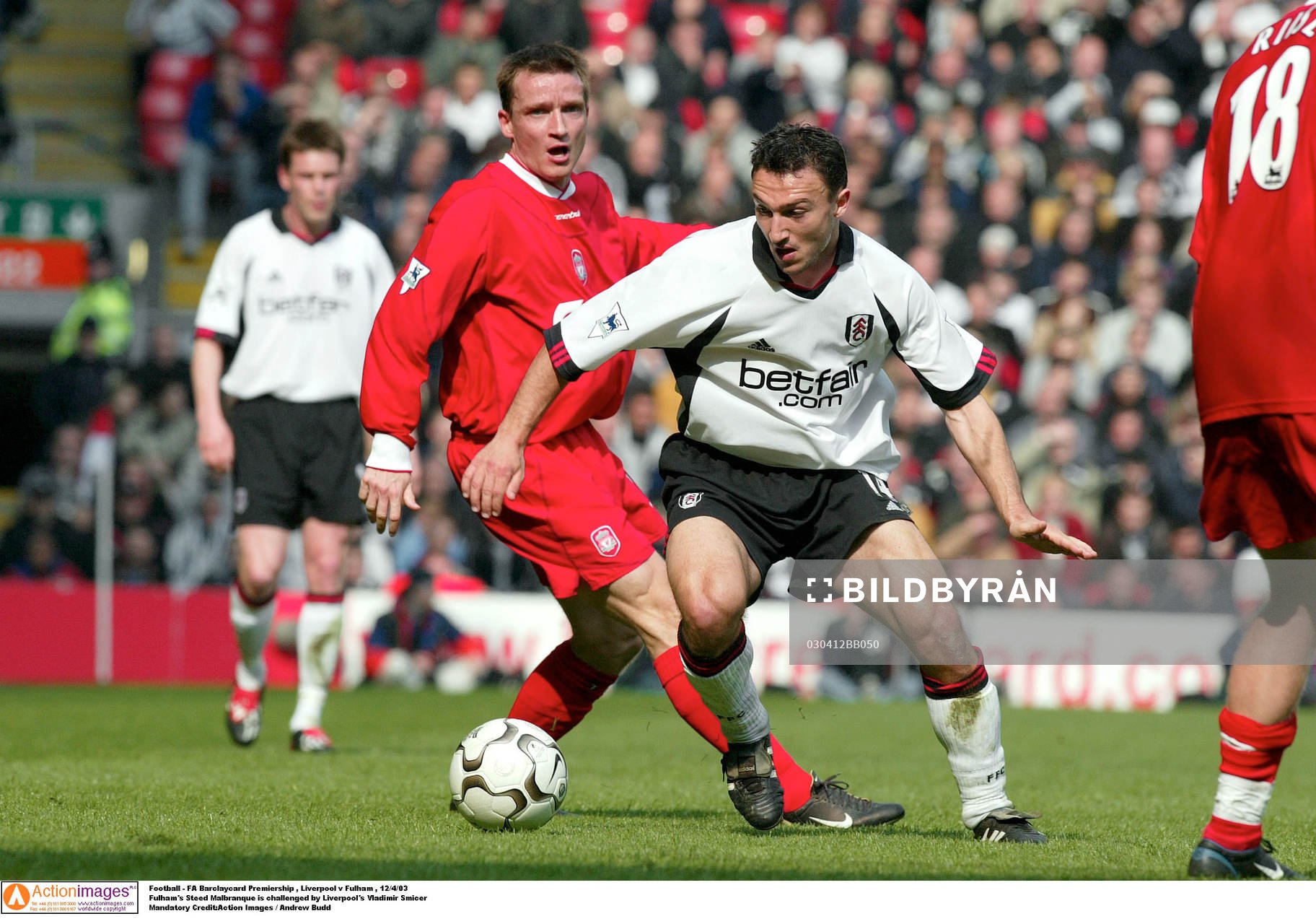   Steed Malbranque, Fulham och Vladimir Smicer, Liverpool.