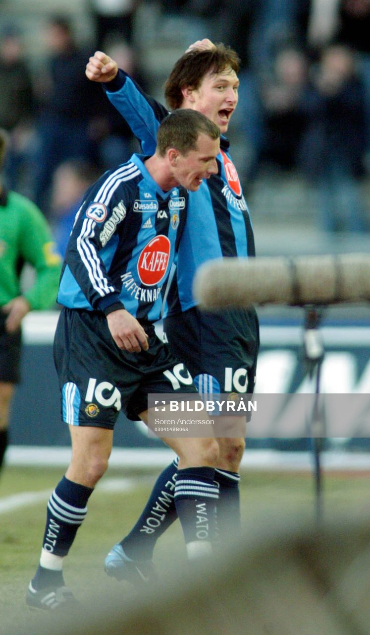  Kim Källström och Niclas Rasck, jubel, Djurgården.