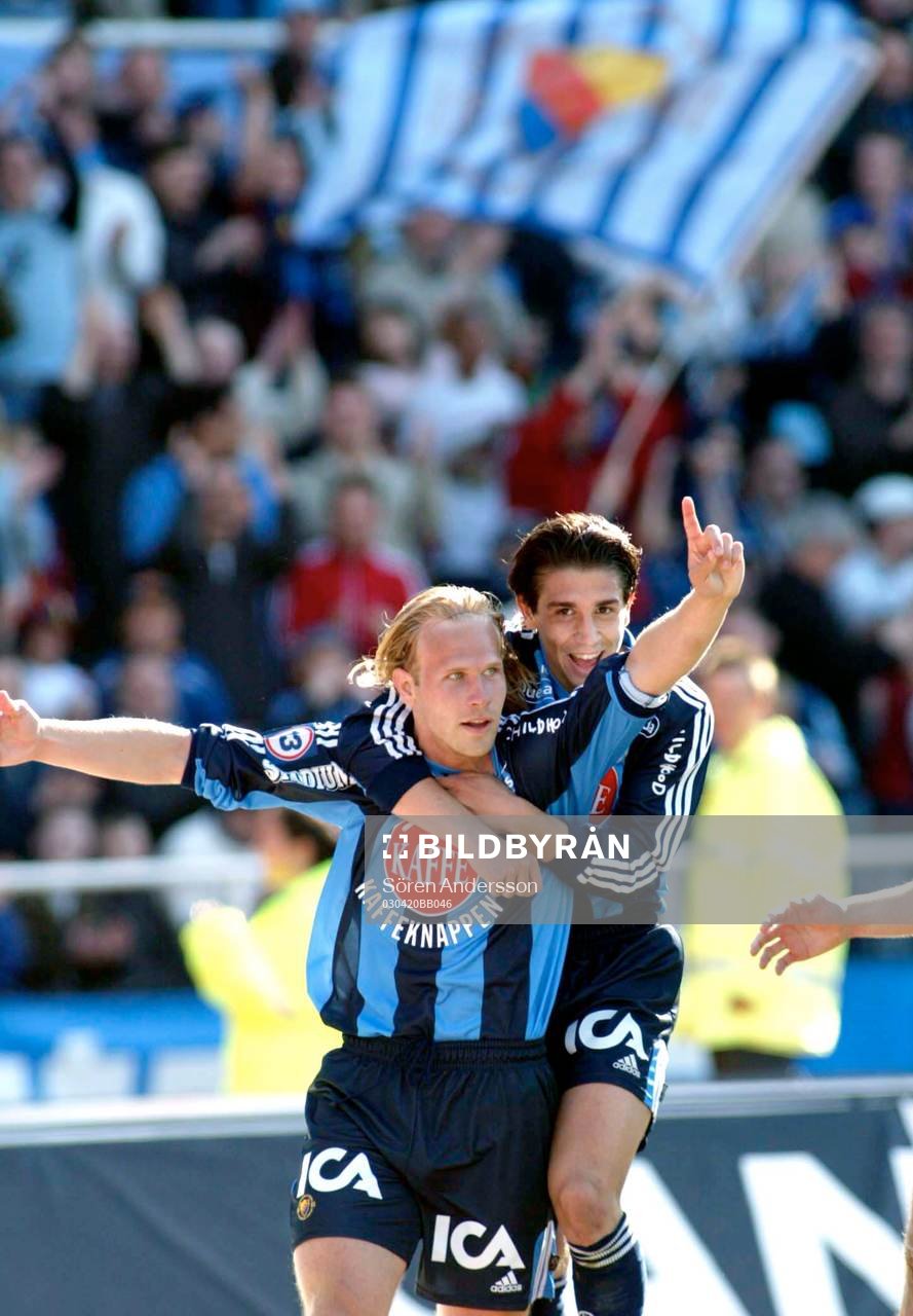Mikael Dorsin och Babis Stefanidis, Djurgården, jubel