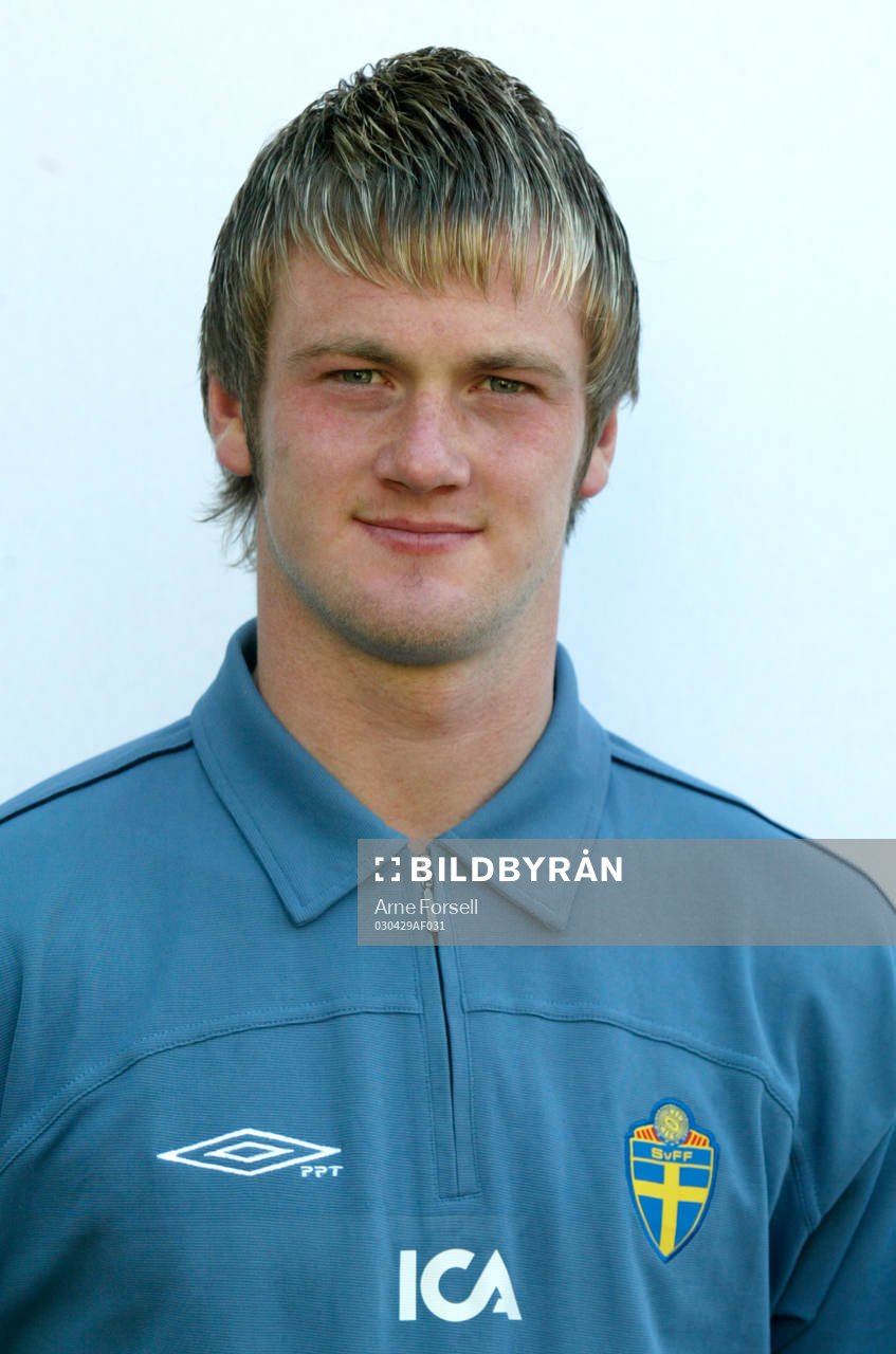 Fotboll, Sverige,  U21. Porträtt. Dennis Jonsson