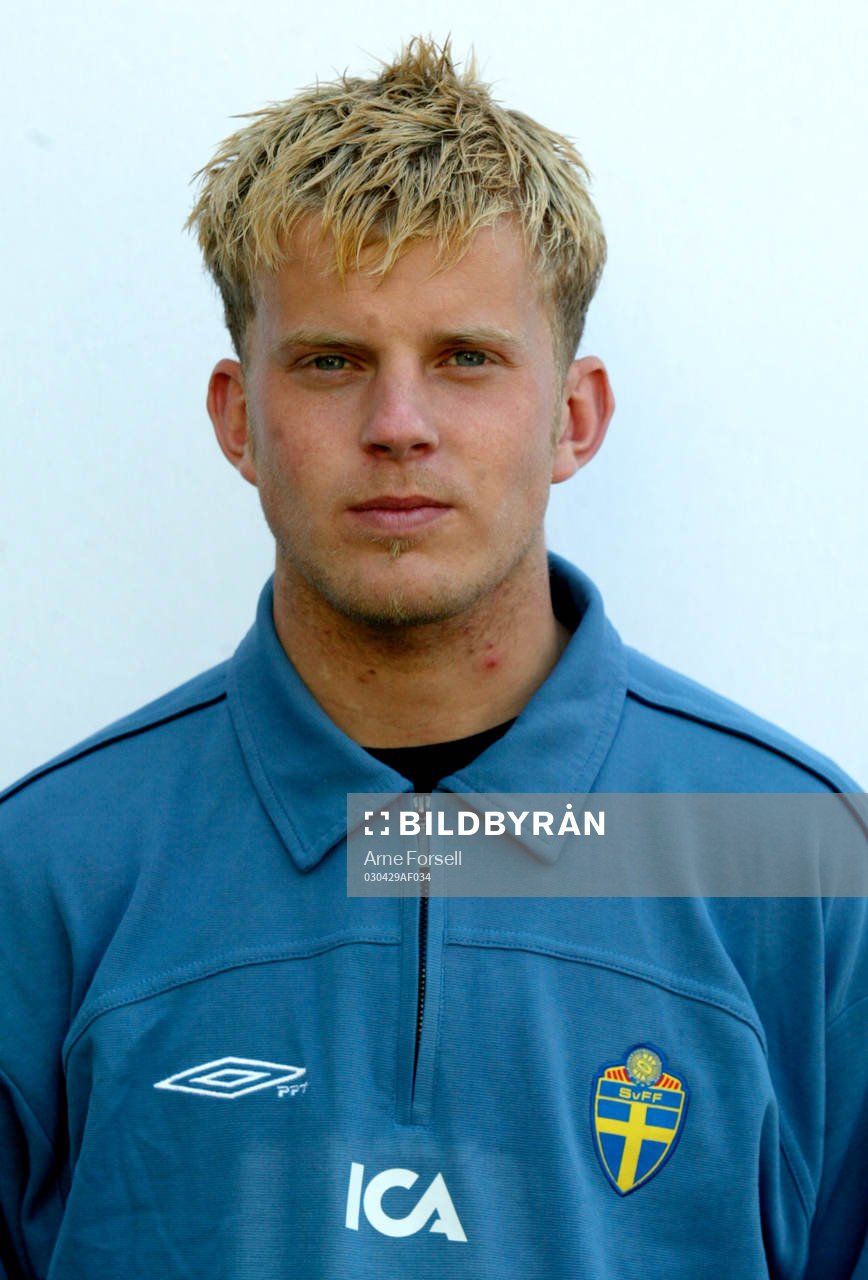 Fotboll, Sverige,   U21. Porträtt. Mikael Antonsson