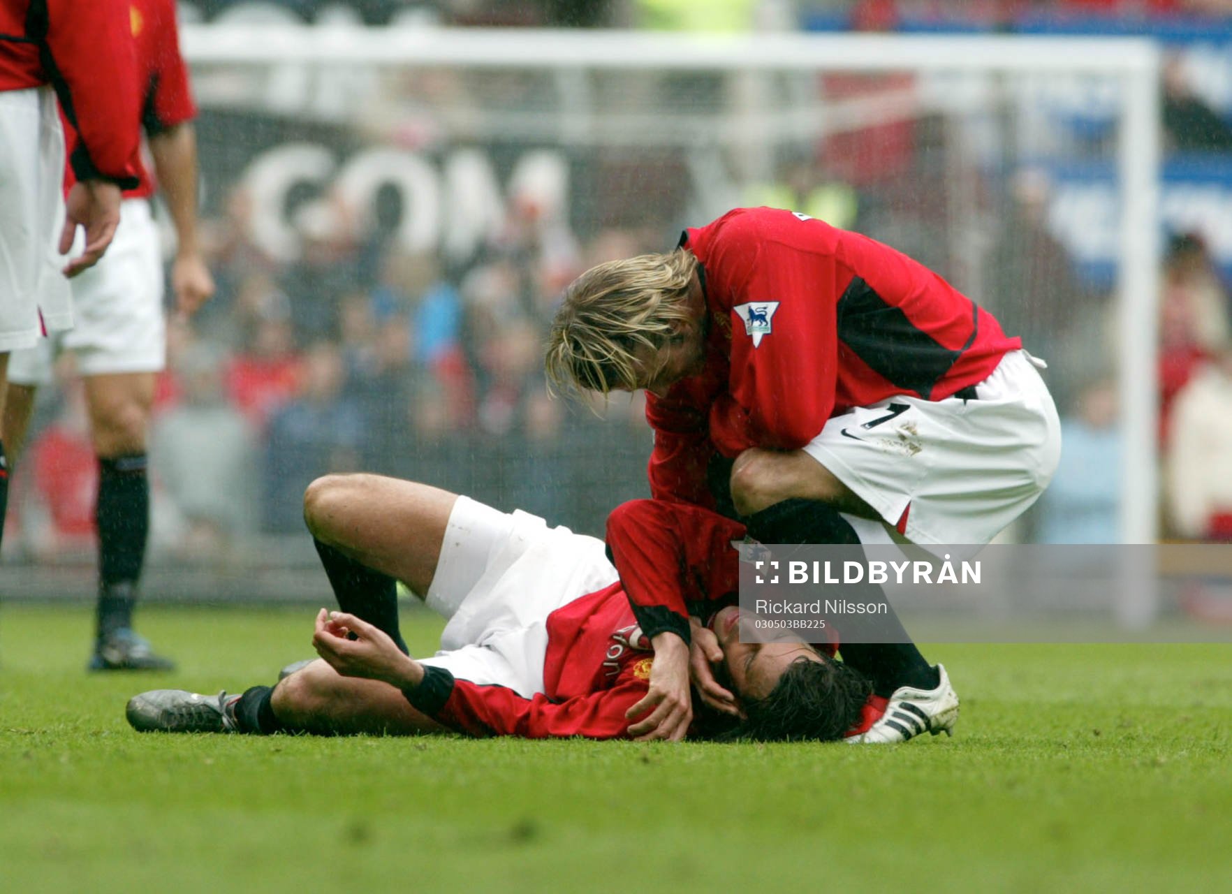 David Beckham och Ryan Giggs. Skada