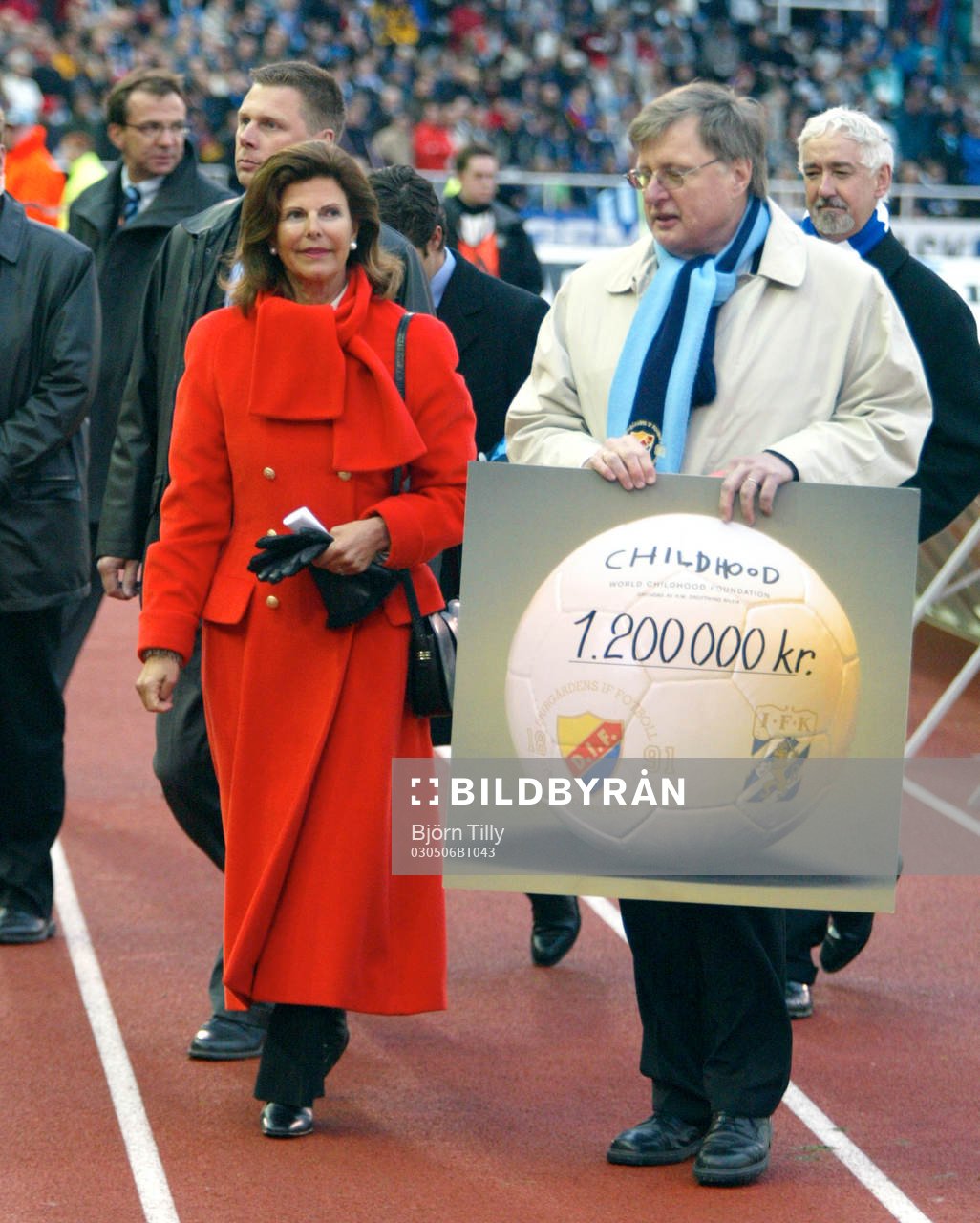Drottning Silvia och Bo Lundquist, ordförande Djurgården