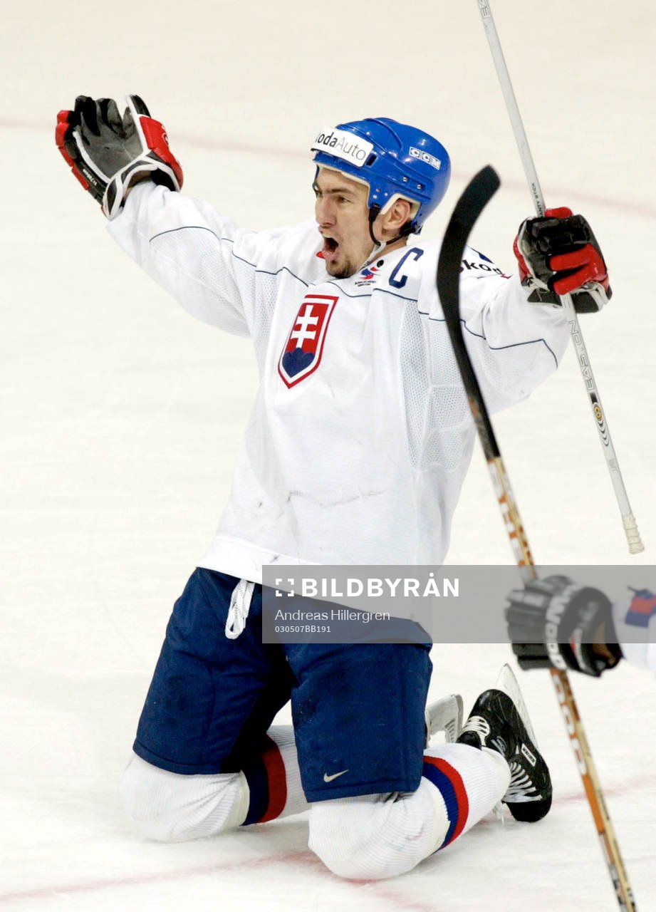 Tvåmålsskytt, Miroslav Satan, Slovakien, jubel
