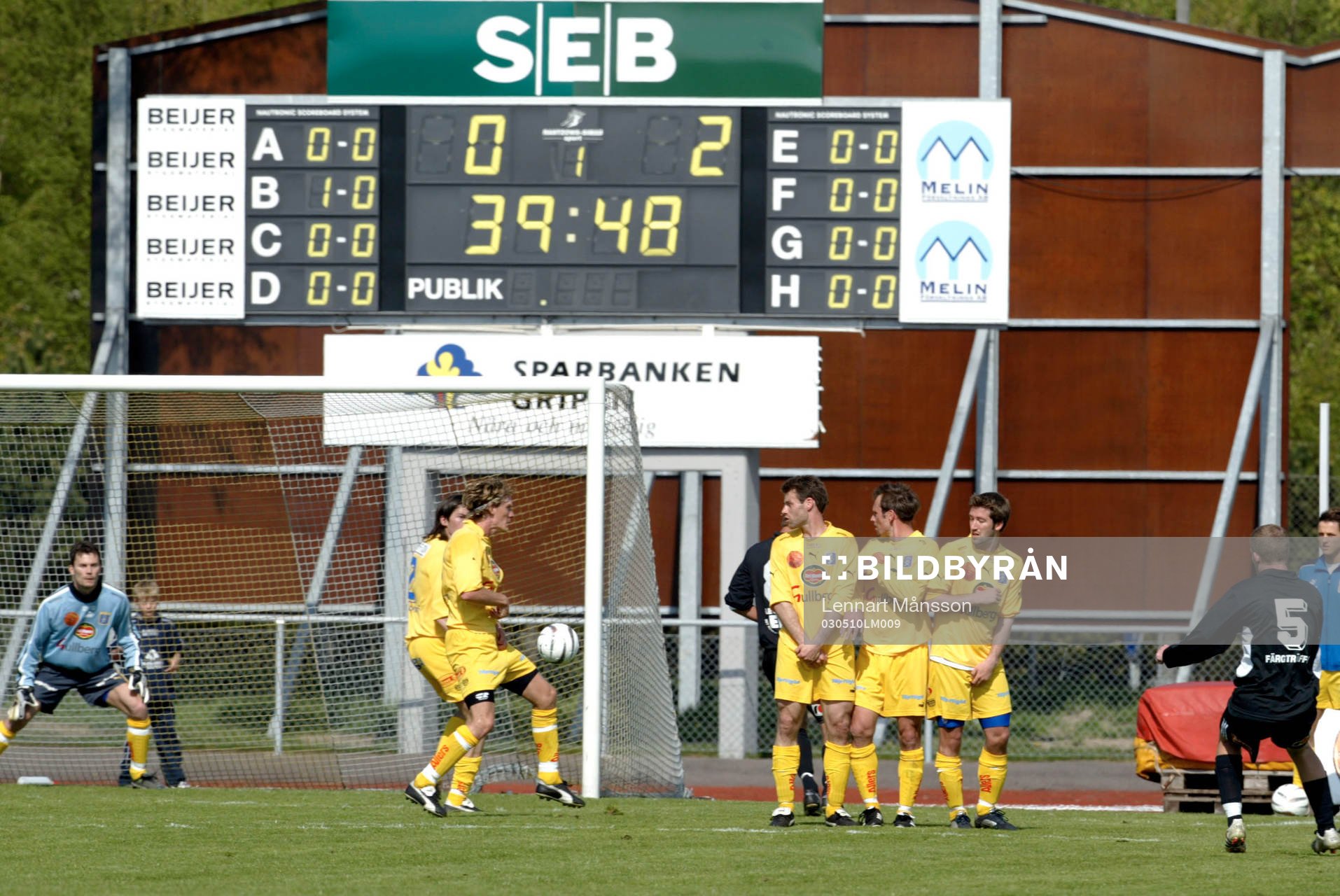 Mål, resultattavla, mur
