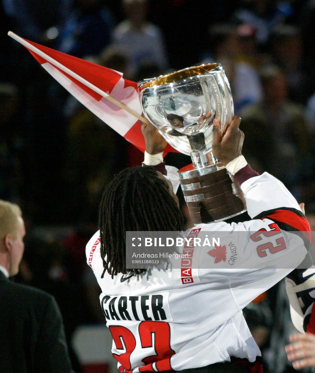 Ishockey, VM, Final, Kanada , Anson Carter, med bucklan.