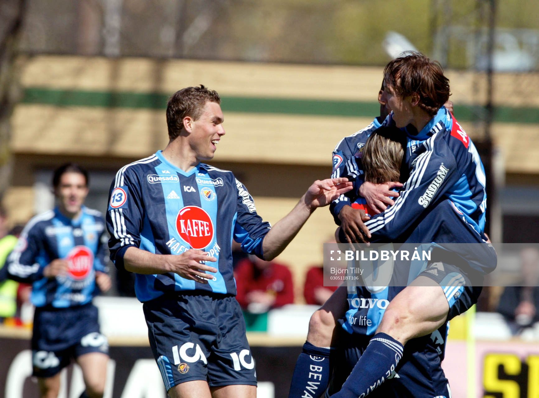 Johan Elmander, Kim Källström och Andreas Johansson,