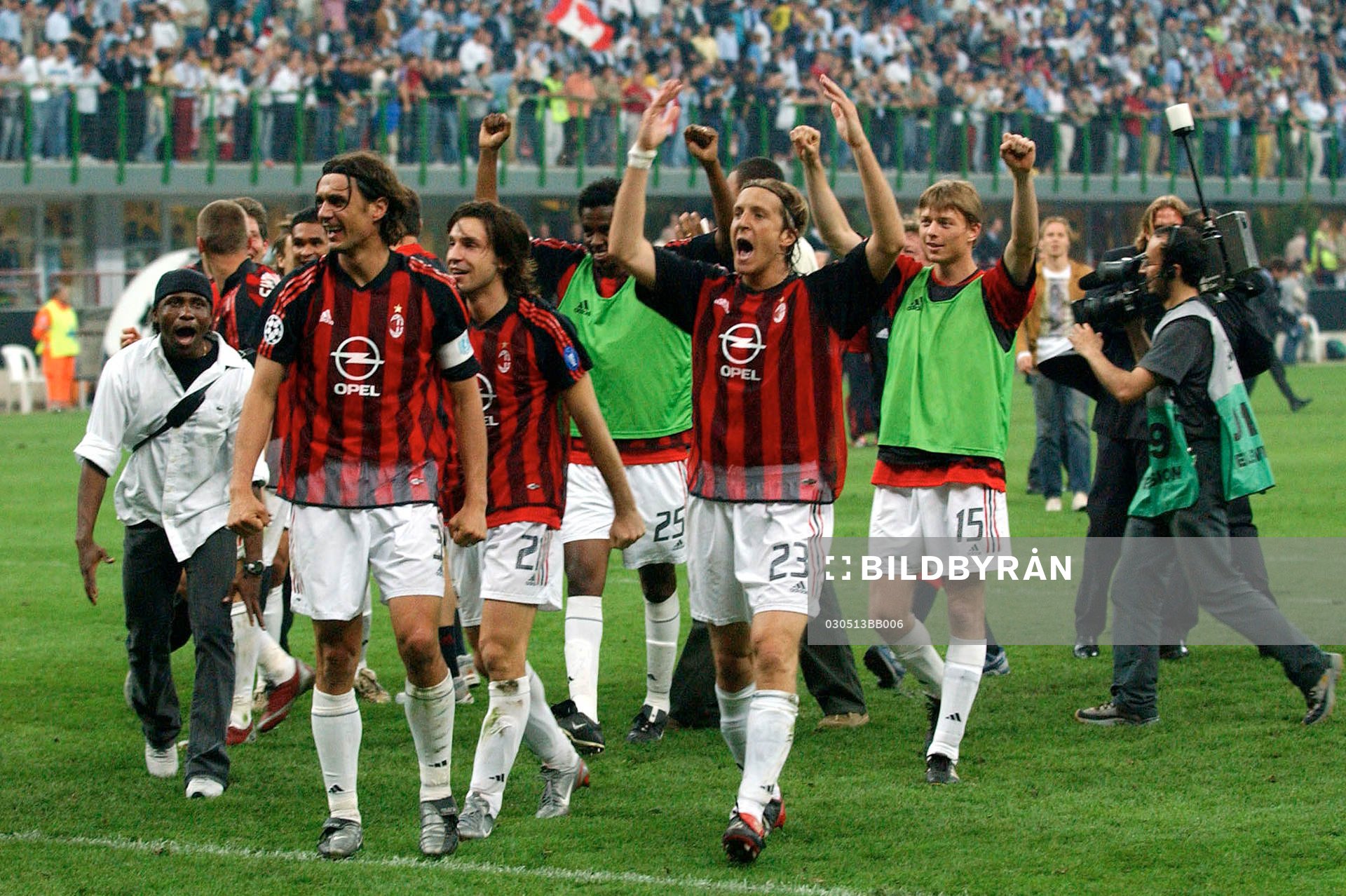 Fotboll, Champions League, Milan, jubel