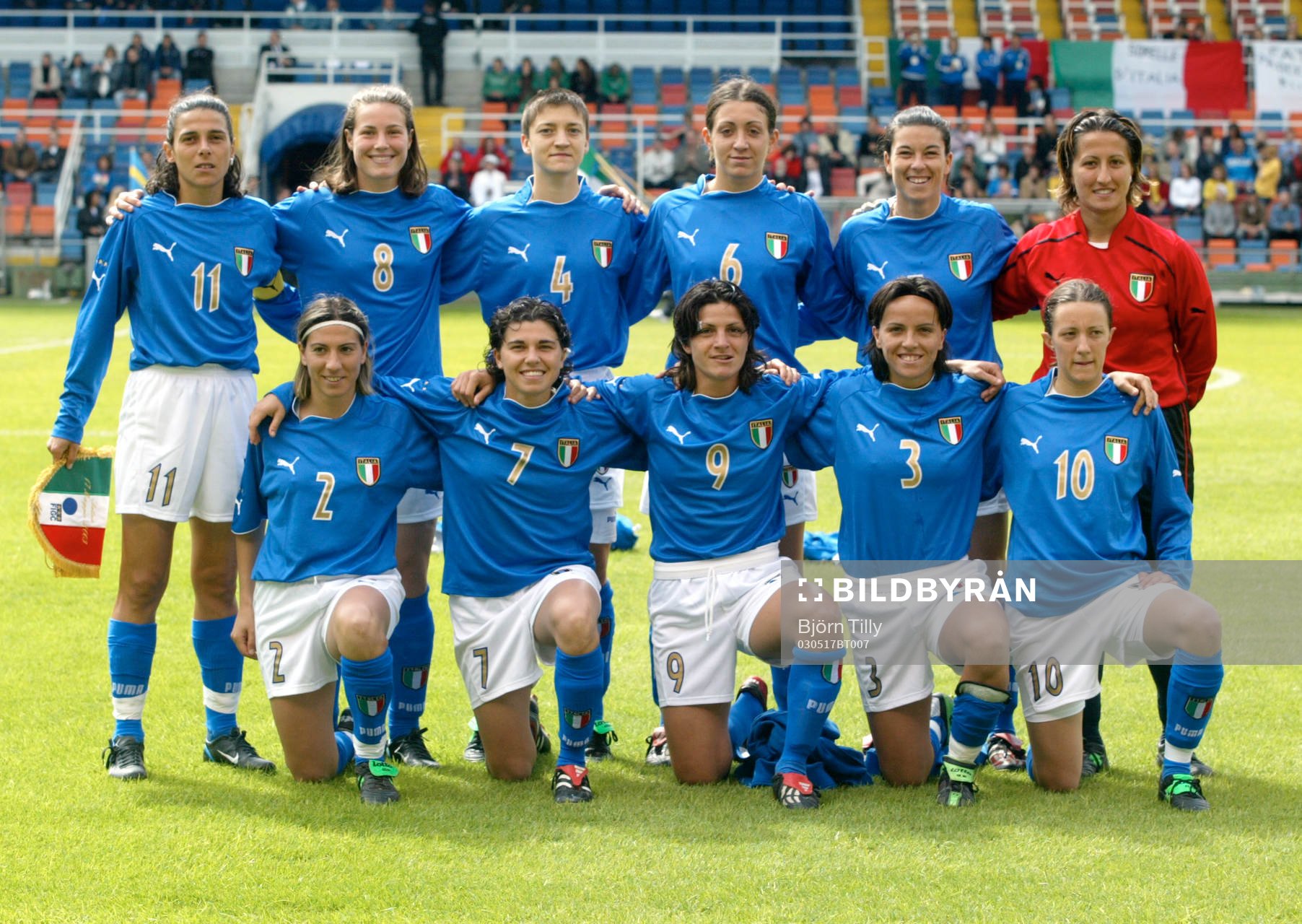 Fotboll, Dam, EM, kval, Italien, lagbild