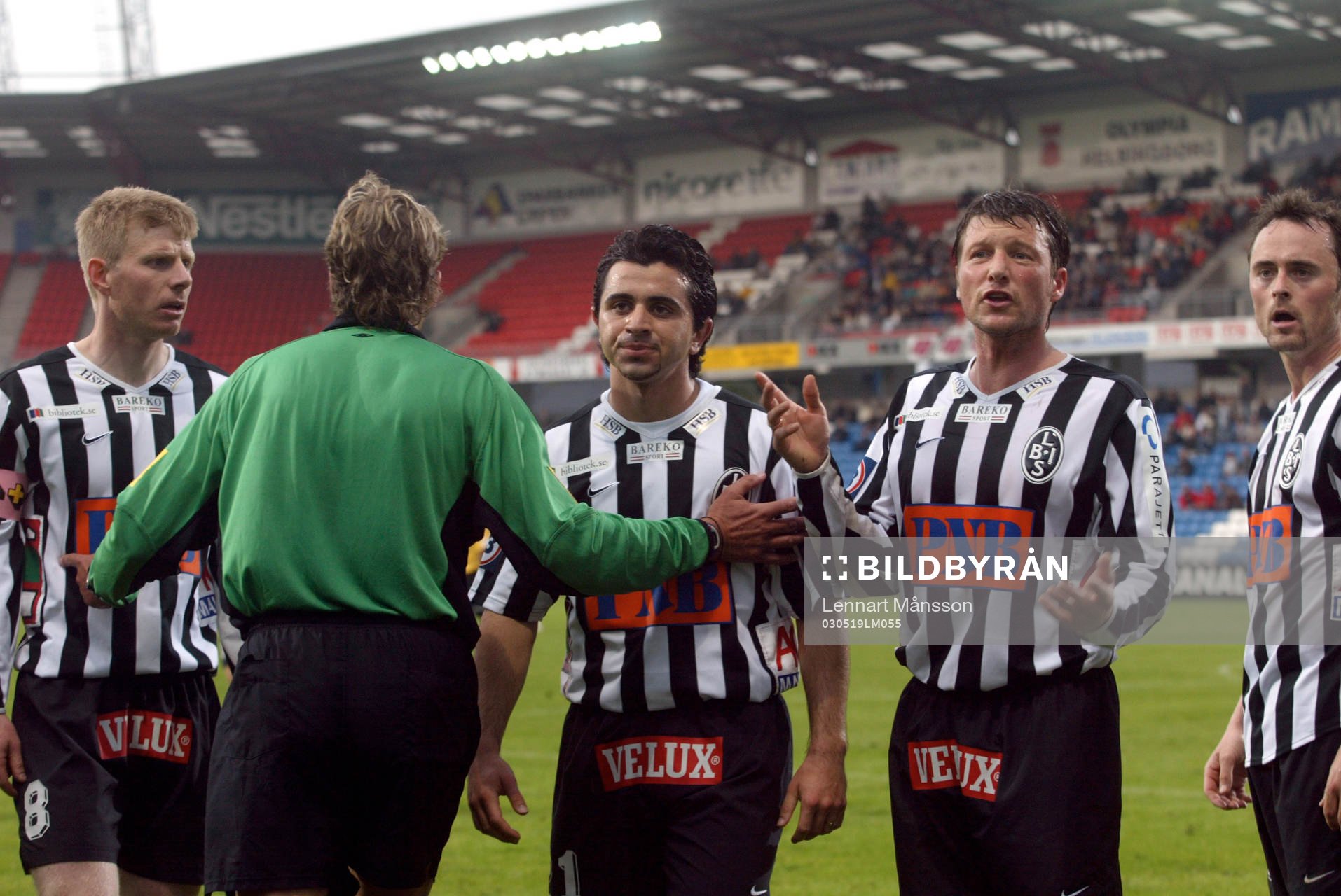 Domare och fr v Henrik Nilsson, Gabriel Ucar, Allan Ravn