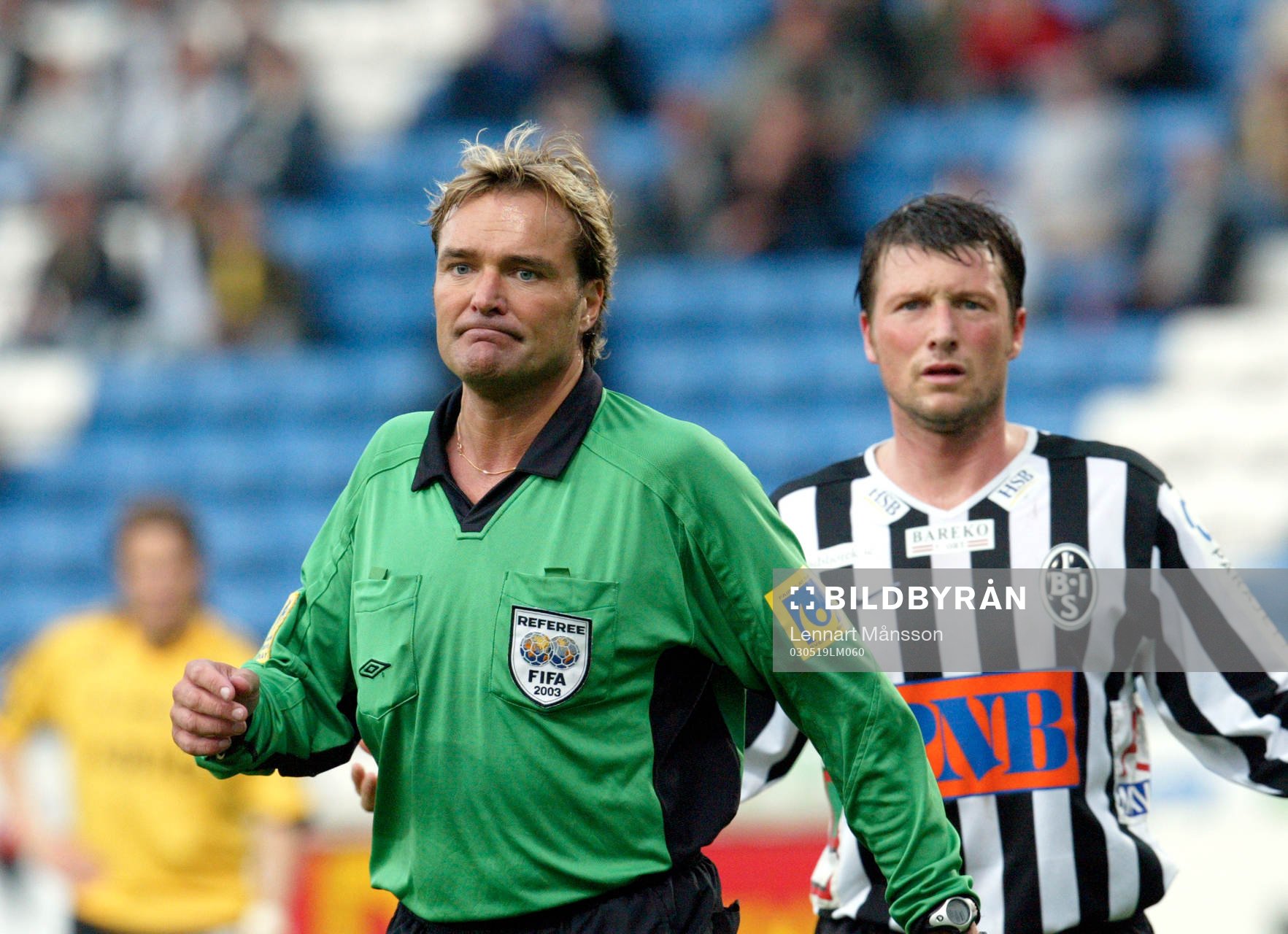 Anders Frisk, domare och Allan Ravn Jensen, Landskrona