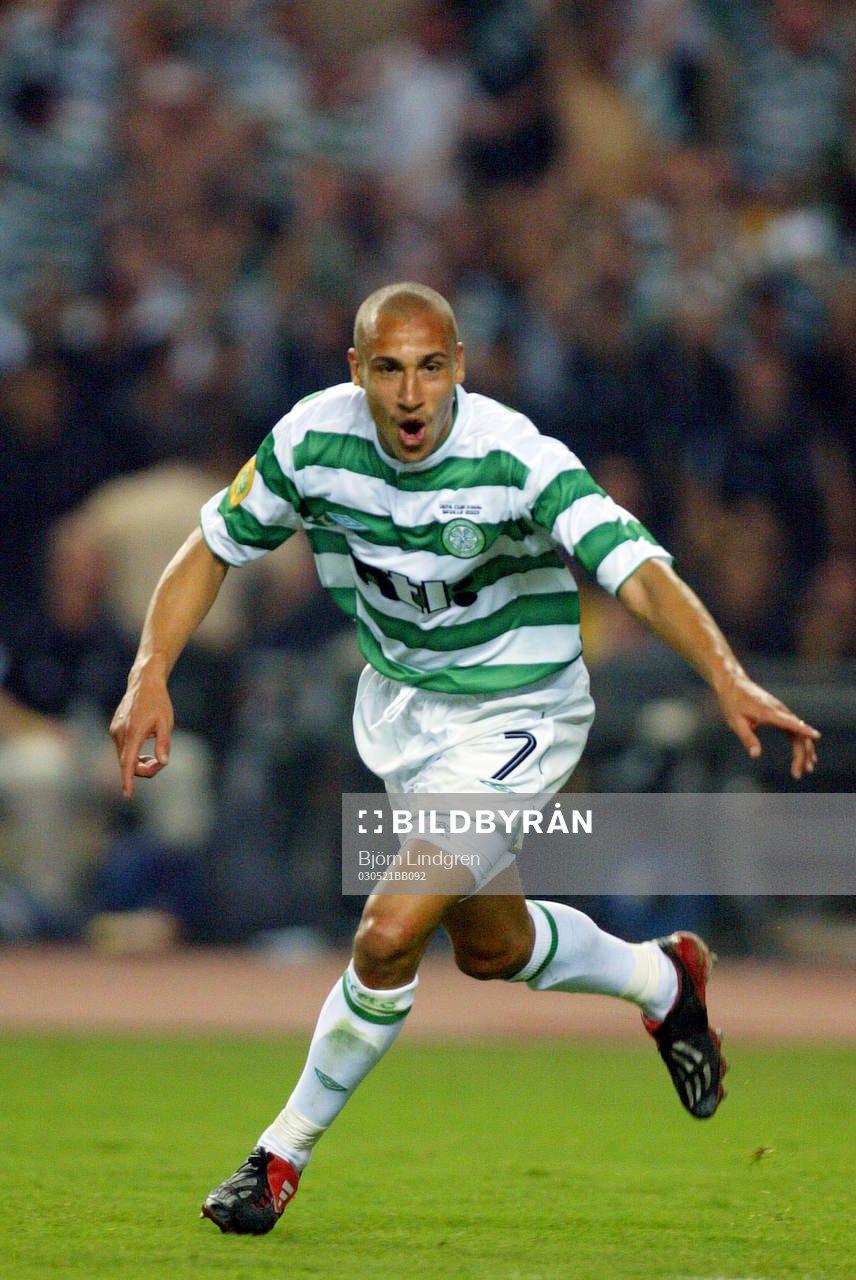 Fotboll, UEFA, Cup, Final, Henrik Larsson, Celtic jublar, jubel