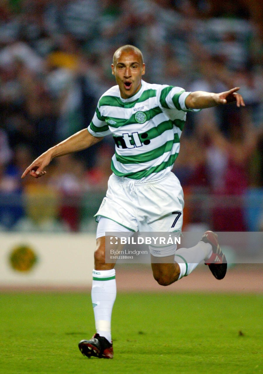 Fotboll, UEFA, Cup, Final, Henrik Larsson, Celtic jublar, jubel 
