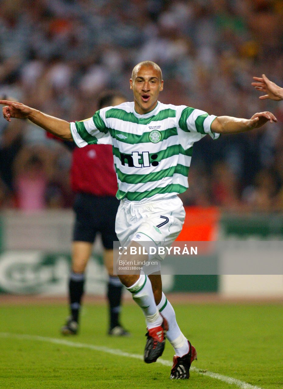 Fotboll, UEFA, Cup, Final, Henrik Larsson, Celtic jublar, jubel 