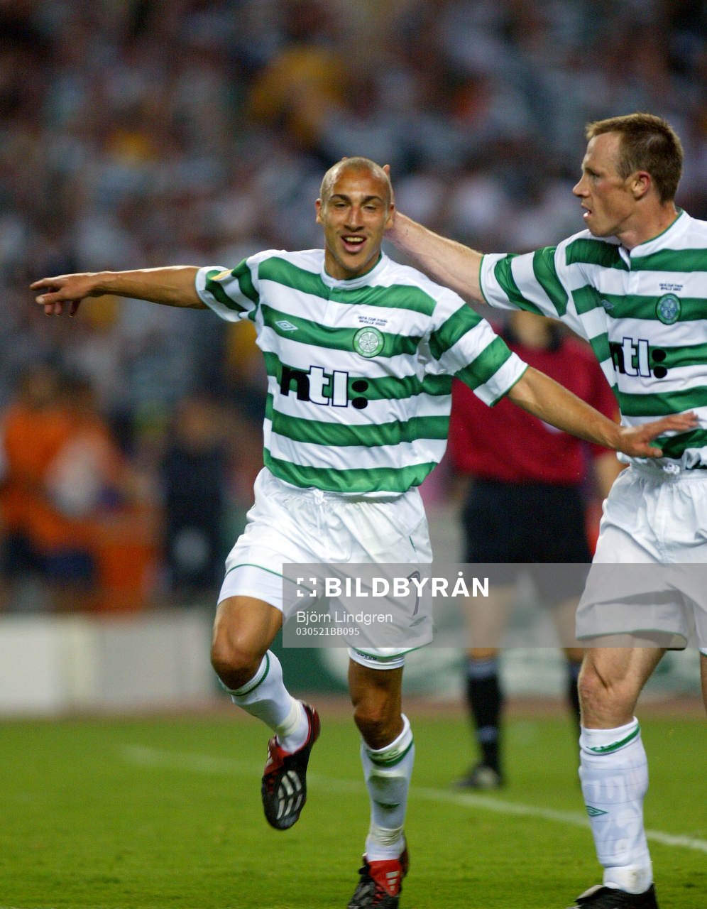 Fotboll, UEFA, Cup, Final, Henrik Larsson, Celtic jublar,