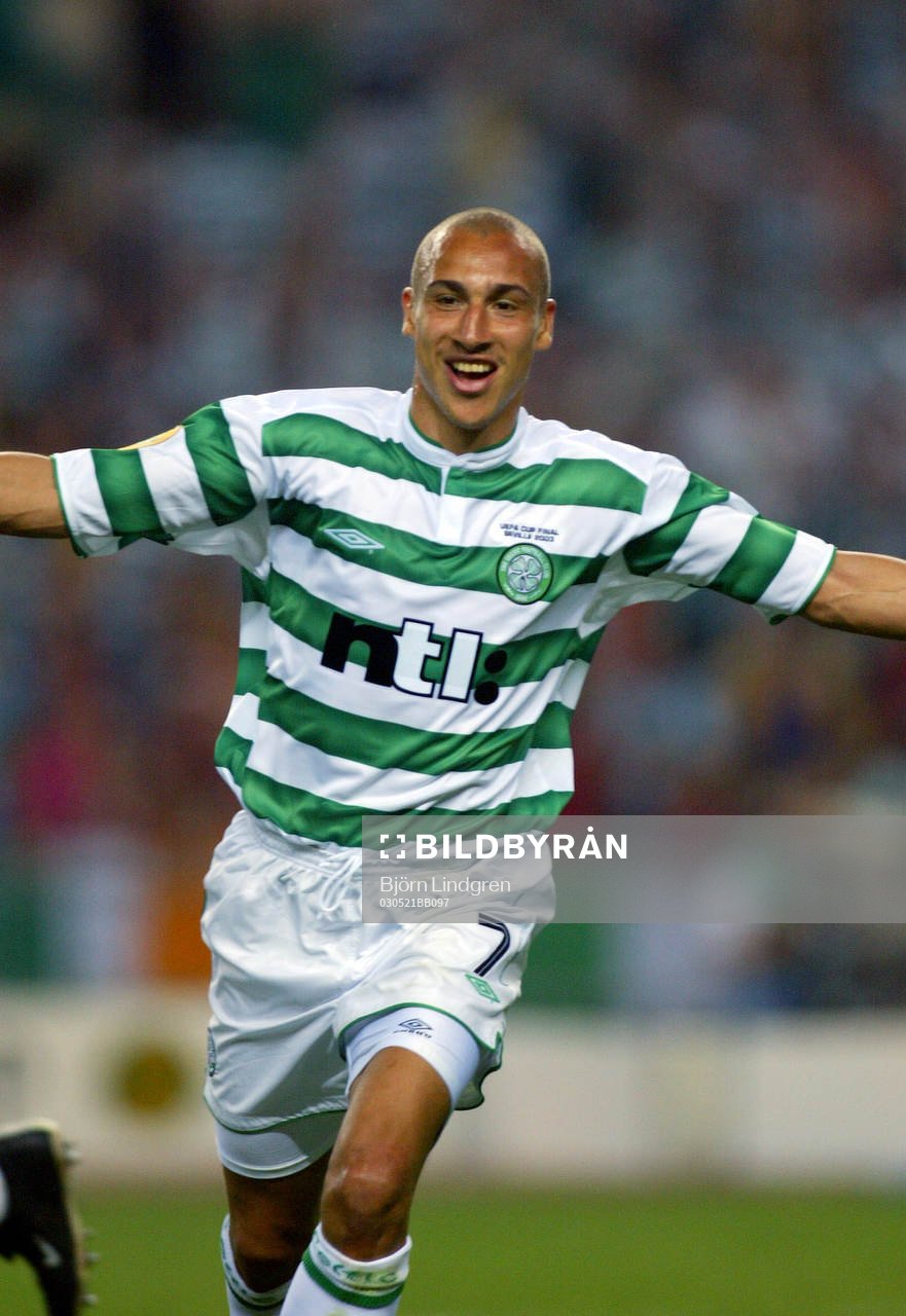 Fotboll, UEFA, Cup, Final, Henrik Larsson, Celtic jublar,