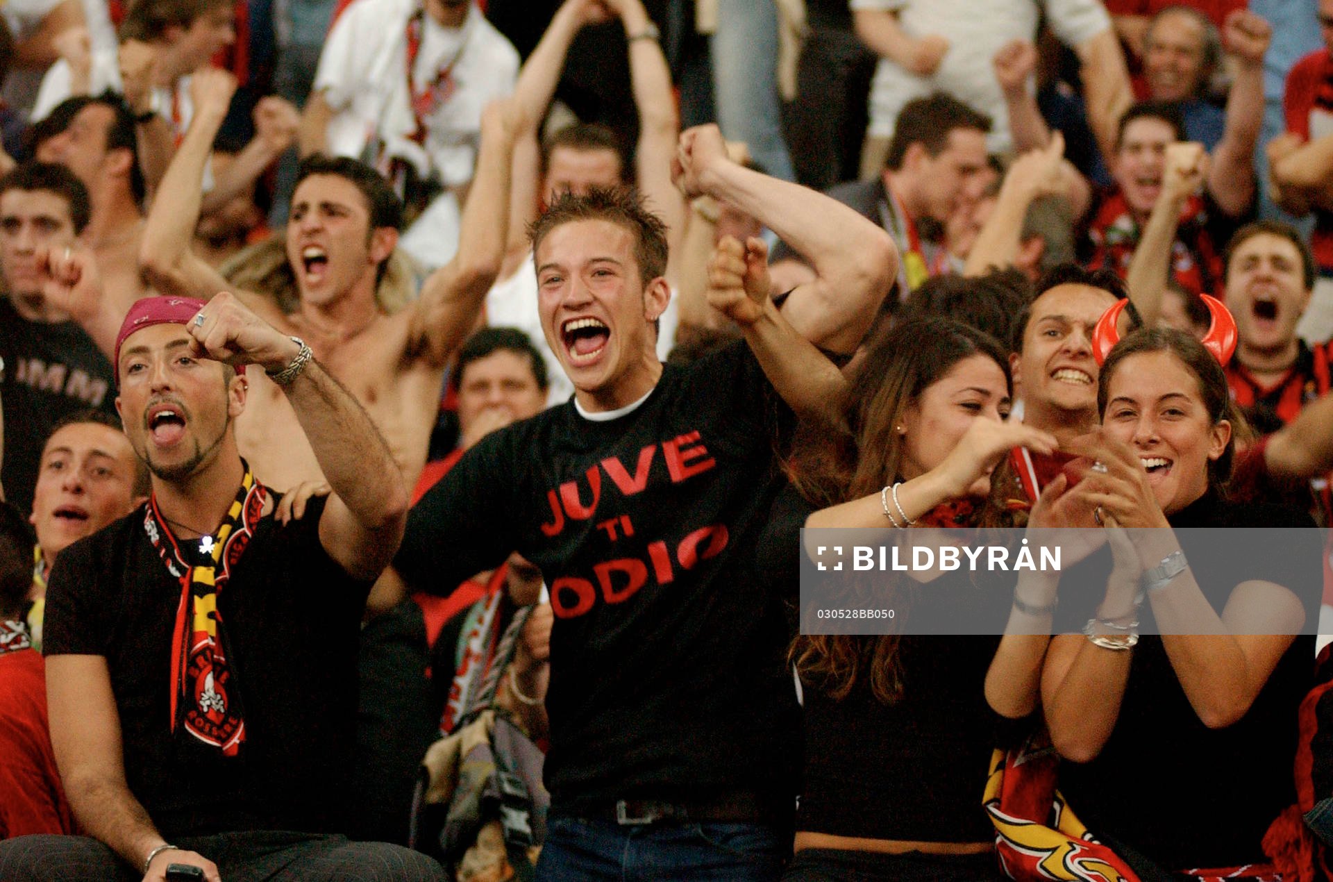 Milan, fans, supporter, jubel över segern i Champions