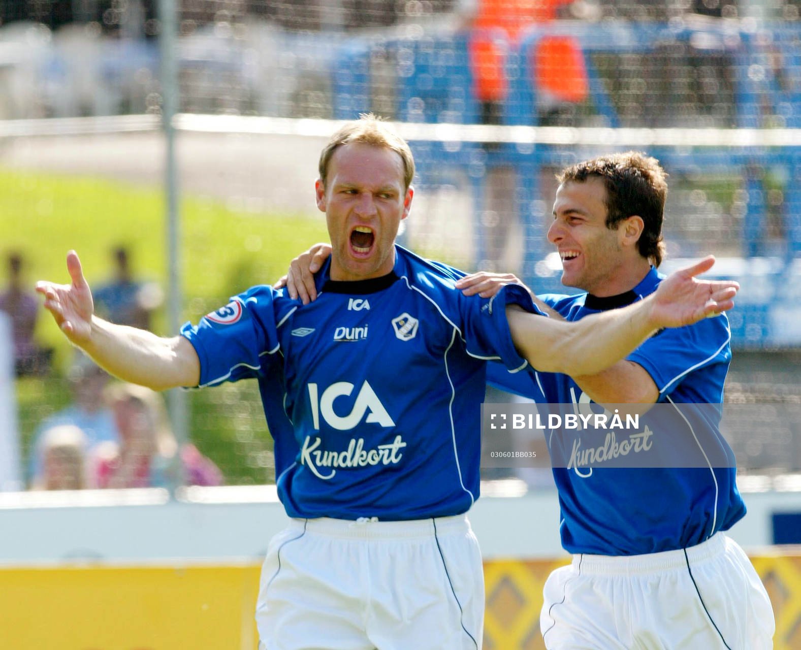 Torbjörn Arvidsson och Sharbel Touma 1-0, jubel