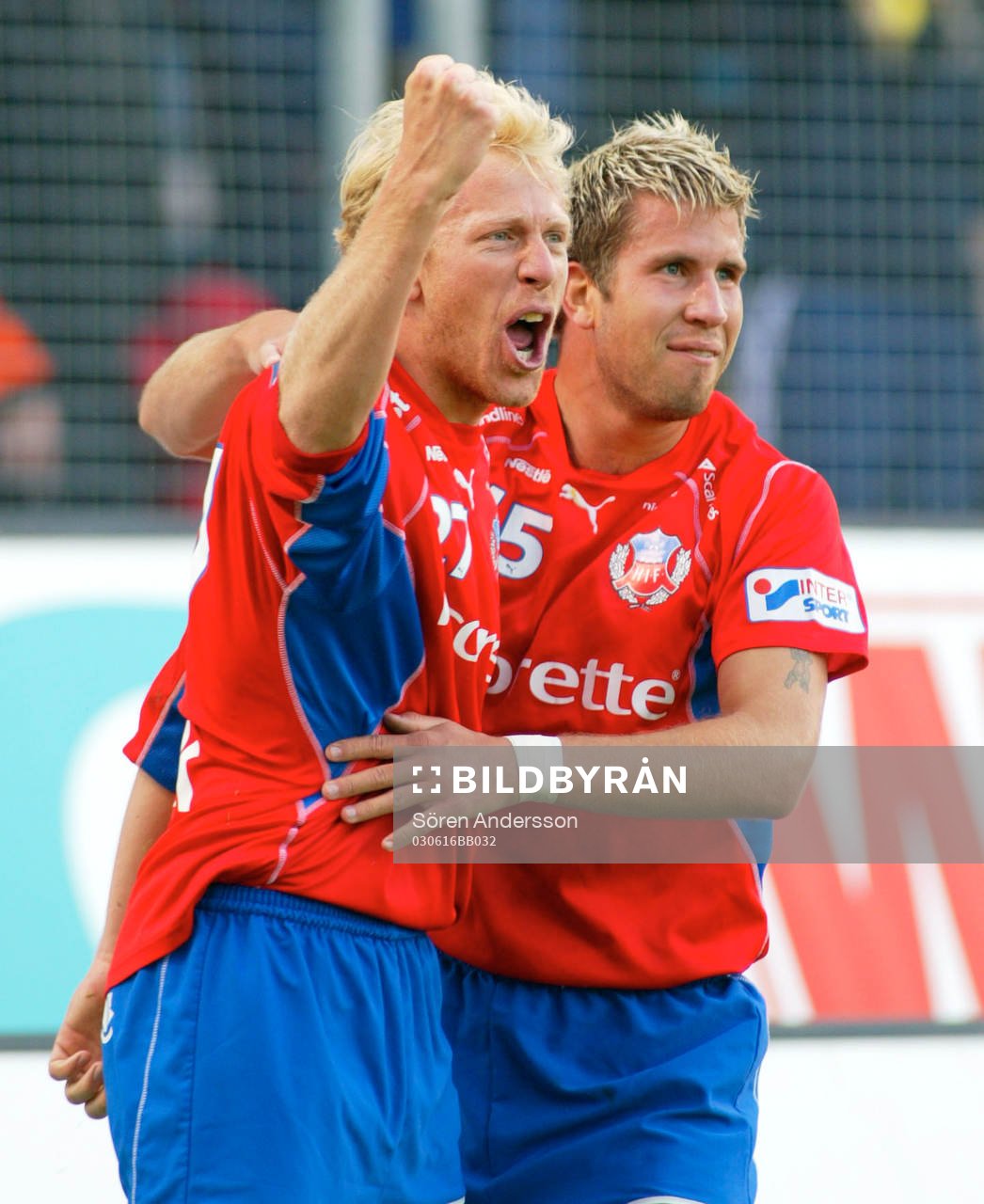 Gustaf Anderssson och Mattias Lindström, Helsingborg, jubel